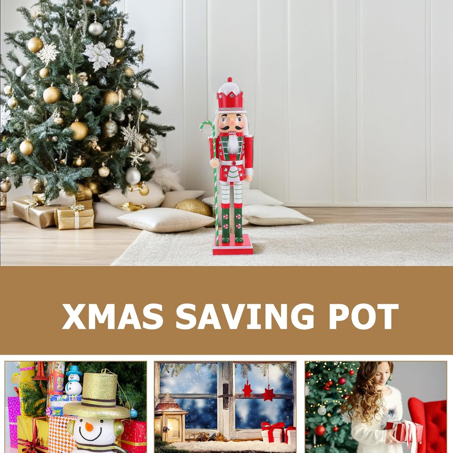 Christmas Nutcracker Soldier Figurine Wooden Christmas Decor Nutcracker Decorations Xmas Holiday Tabletop Centerpiece for Seasonal Home Decoration