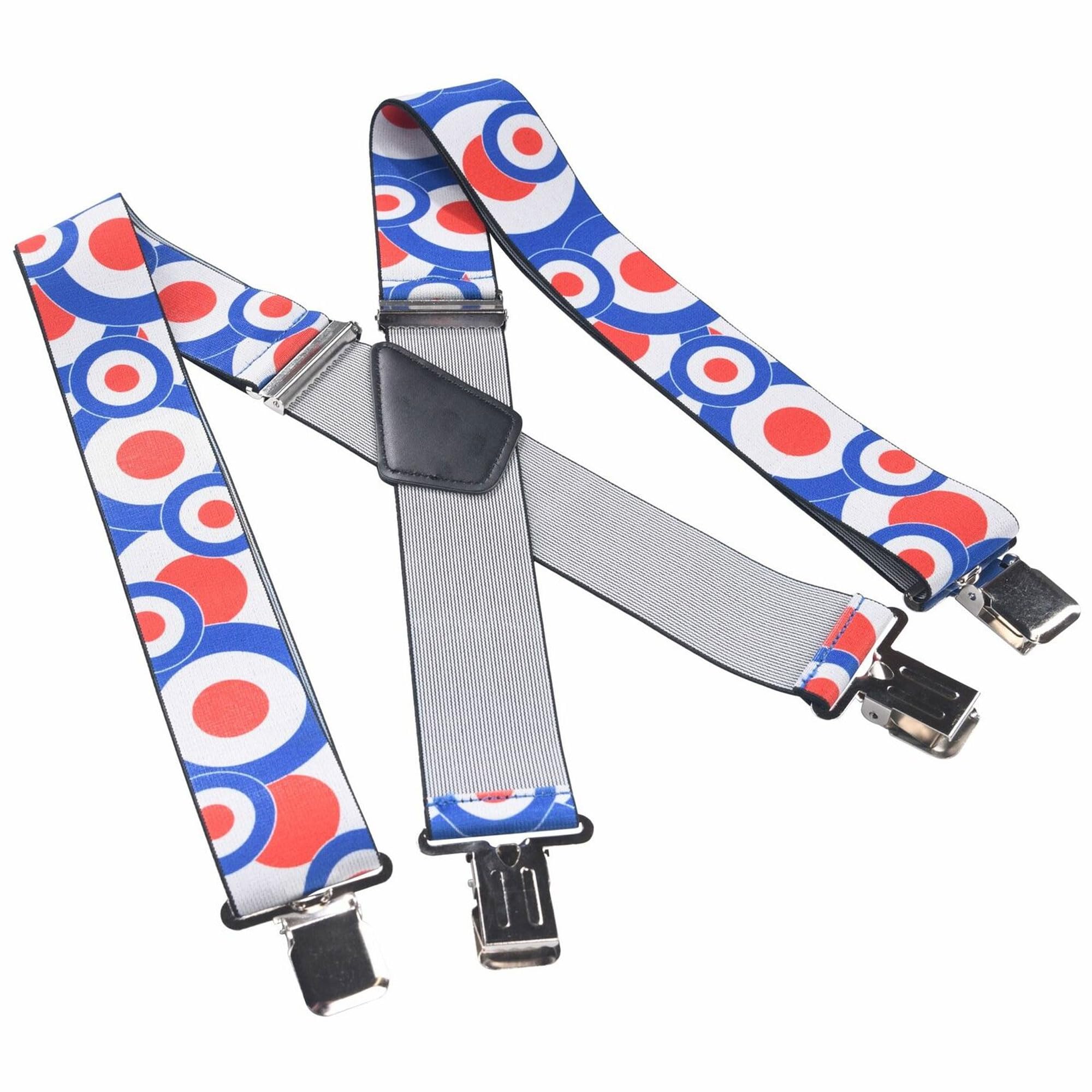 BikeIt Motorcycle Rider Braces RAF/MOD Roundel Edition Heavy Duty Blue Red White