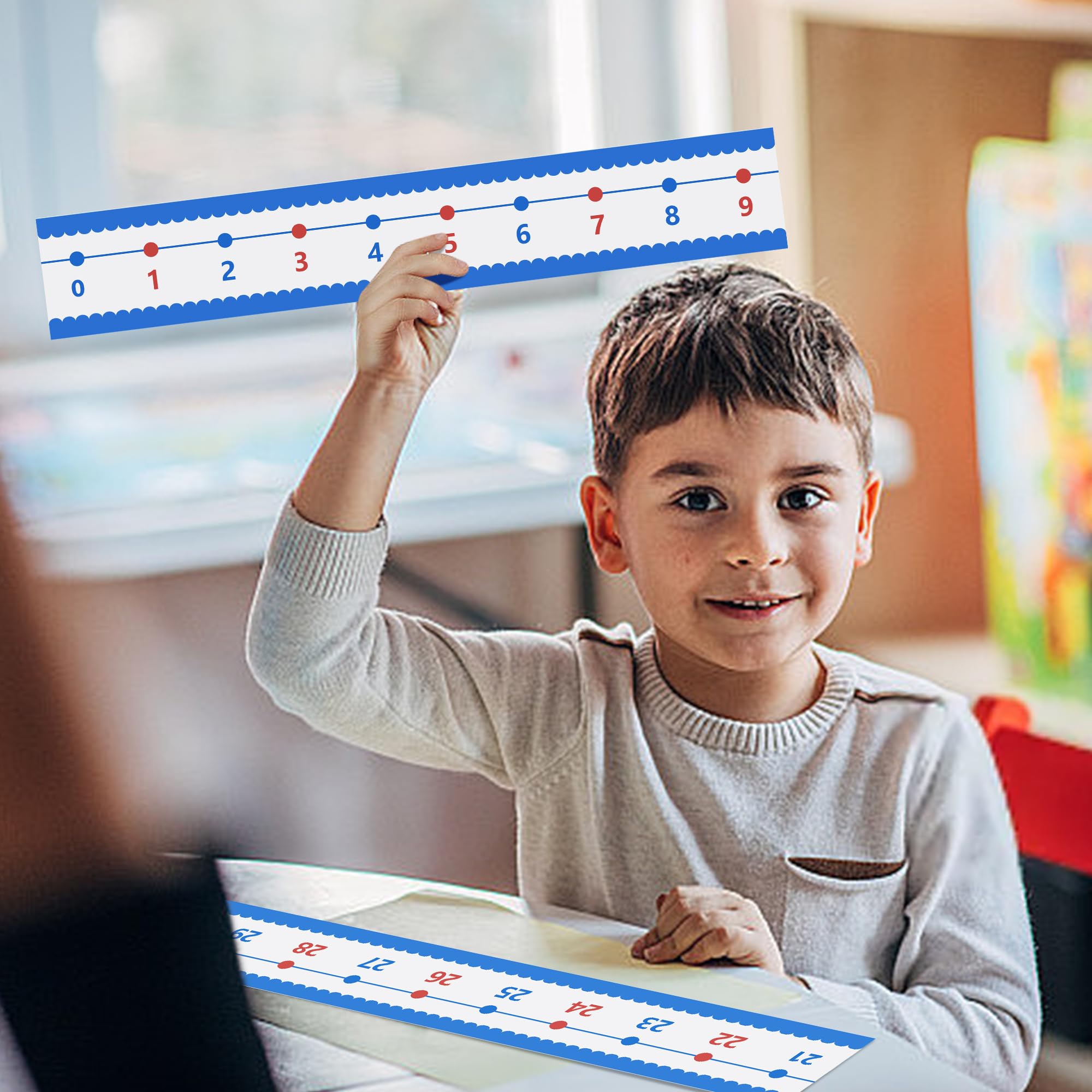 Pinnwand-Bordüre Mit Zahlenlinie –20 Bis 120 – Für Klassenzimmer, Matheunterricht, Bewegliche Berge Design