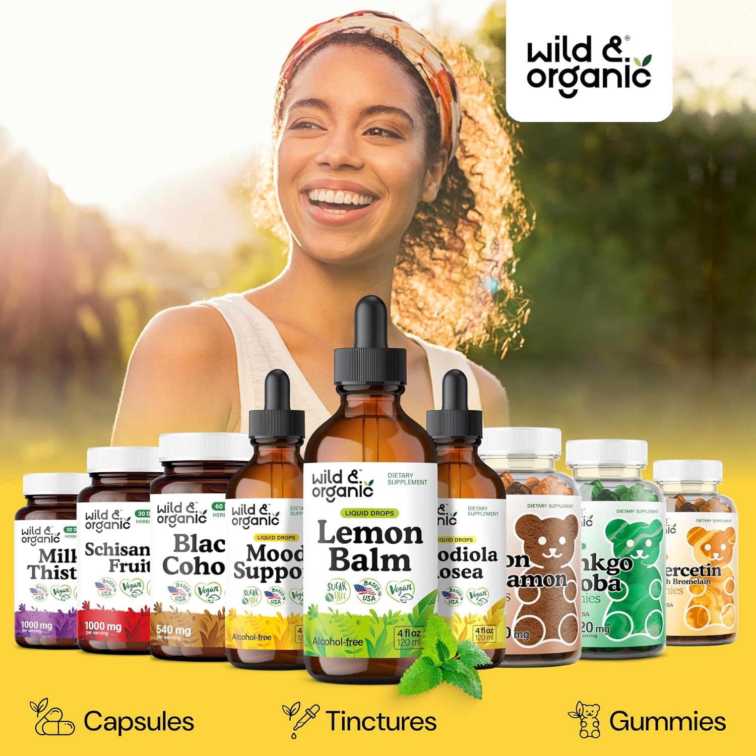 Wild & Organic Lemon Balm Tincture - Mood Support Supplement - Melissa Lemon Balm Leaf Extract Drops - Vegan, Sugar & Alcohol-Free Calming Supplement - 4 fl oz - Image 5