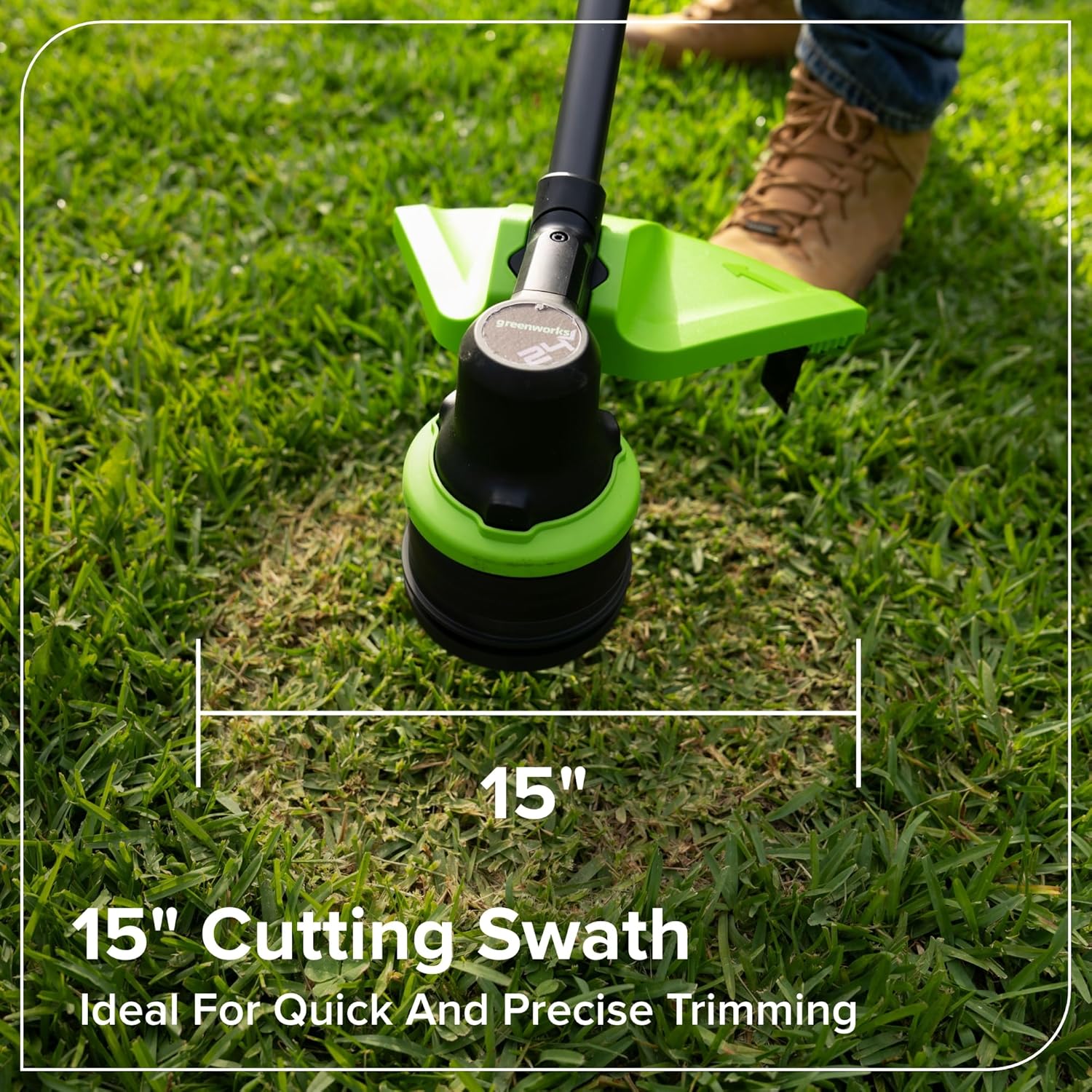 Greenworks 24V 15" Brushless String Trimmer, 0.080" Dual Line, Quick Load, 3-Year Warranty (Battery and Charger Not Included)
