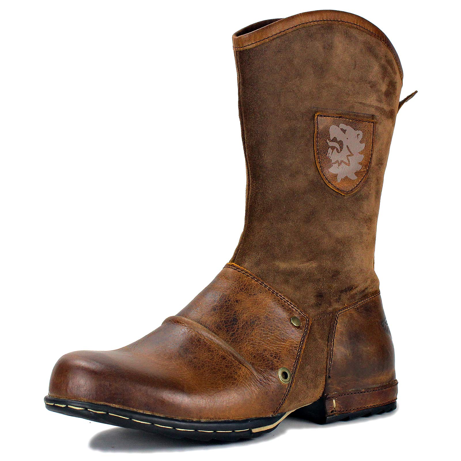 Stivali Casual Lavoro Stivali Cowboy Uomo Western Con Fibbia - Stivali Moto Equitazione Tacco Blocco Stivali Casual Tacco Largo - Foto 10