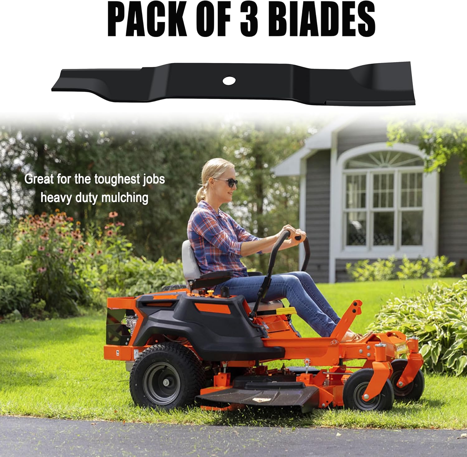 Wadoy 3 Pack Upgrade 04771200 Lawn Mower Blades 18" Compatible with Gravely 52" Deck Mowers (ZT X, ZT XL) and Compatible with Ariens IKON X, IKON XL – Replaces 00450300 and 03253800 Blades