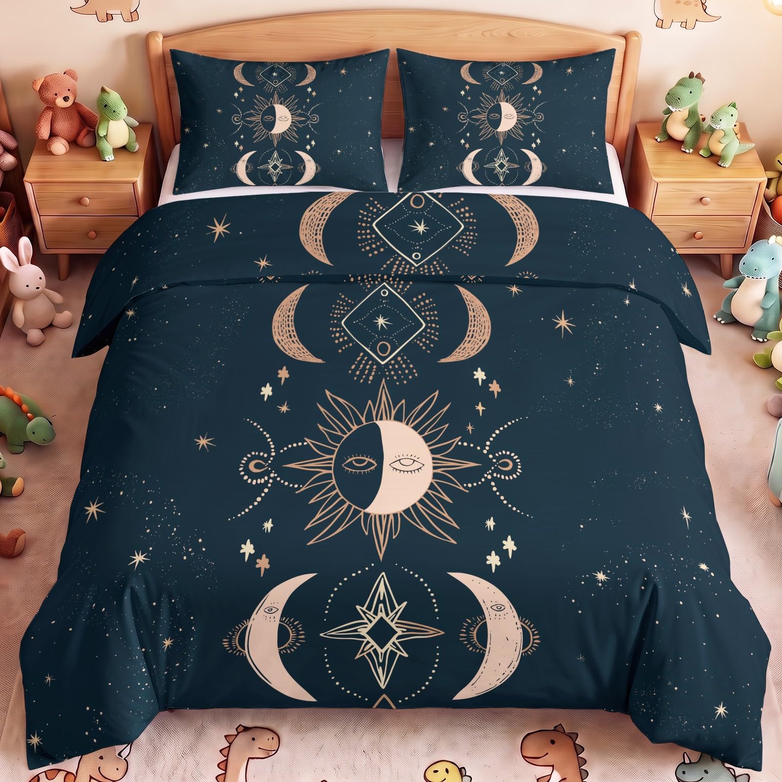 Zestaw pościeli z mikrofibry z nadrukiem artystycznej astrologii 240 x 220