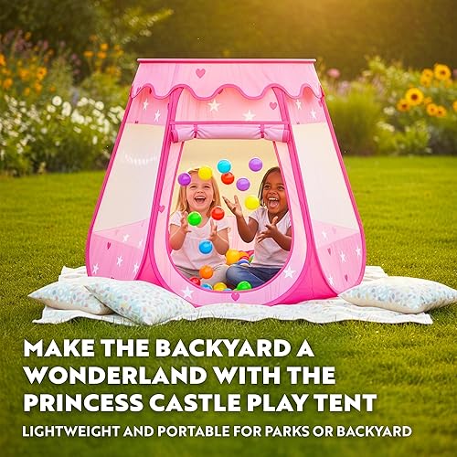 Miniatura 2 de Playz Ball Pit Princess Castle Play Tent for Girls w/ 50 Balls Included - Pop Up Children Play Tent for Indoor & Outdoor Use - Playland Playhouse