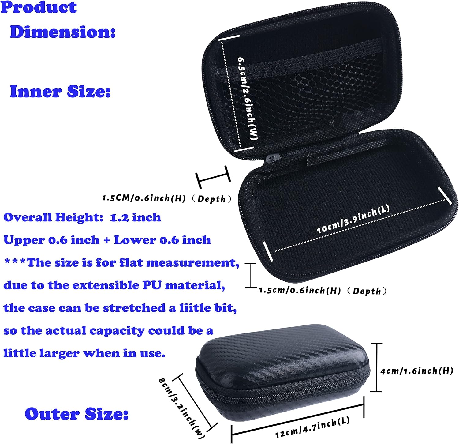 Wolfteeth Mini 4.7 inch Smell Proof Holder, Vapor Carrying Case, Small Travel Case, Black (Empty)