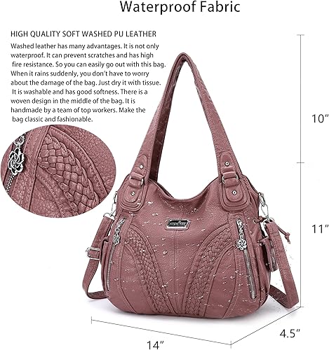 Miniatura 2 de Monederos y bolsos de mano de moda para mujer bolsos de hombro con asa superior bolsos de cuero sintético Negro, Rosado, 130 gris,