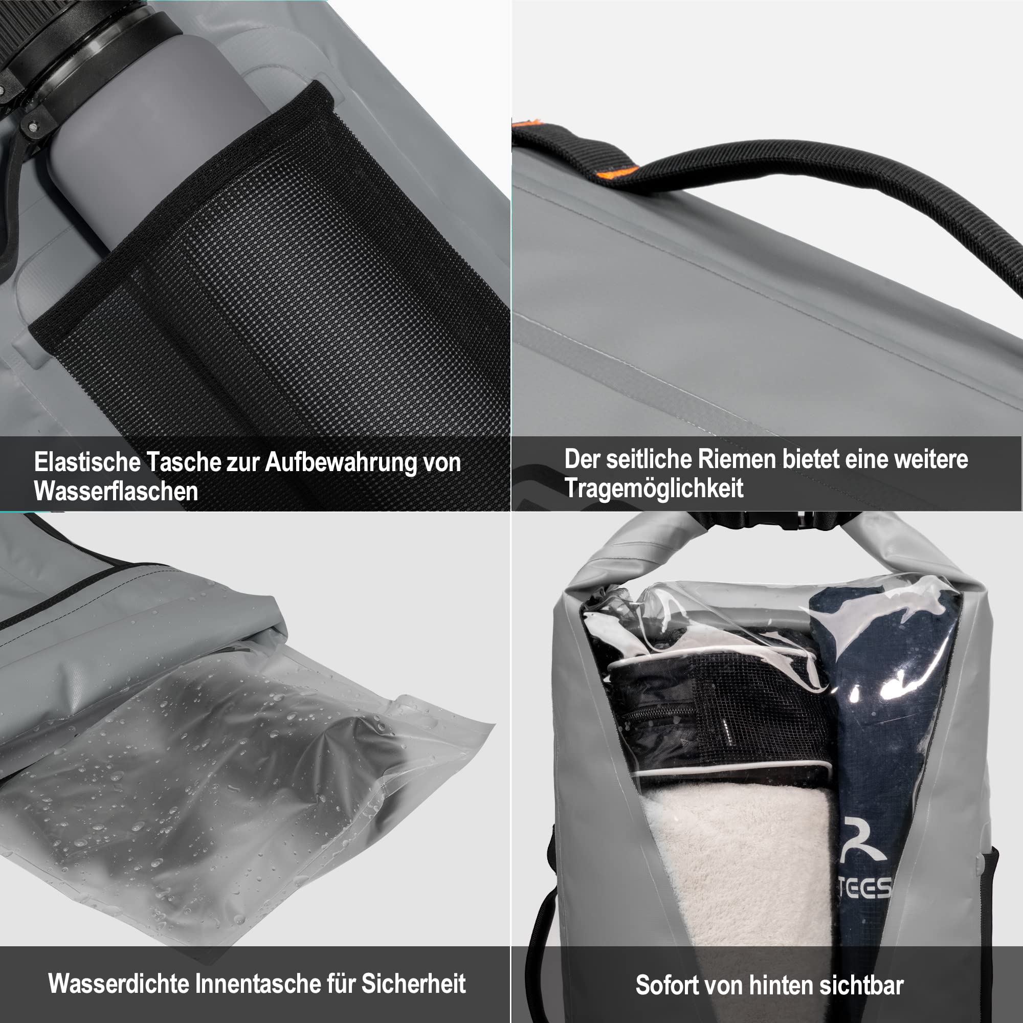 Wasserdichter Rucksack - Dry Bag 20L 30L 40L 45L Wasserfester Rucksack Seesack Wasserdicht für Kajak, Kanu, Camping, Trekking, Wandern, Segeln oder andere Wassersportarten