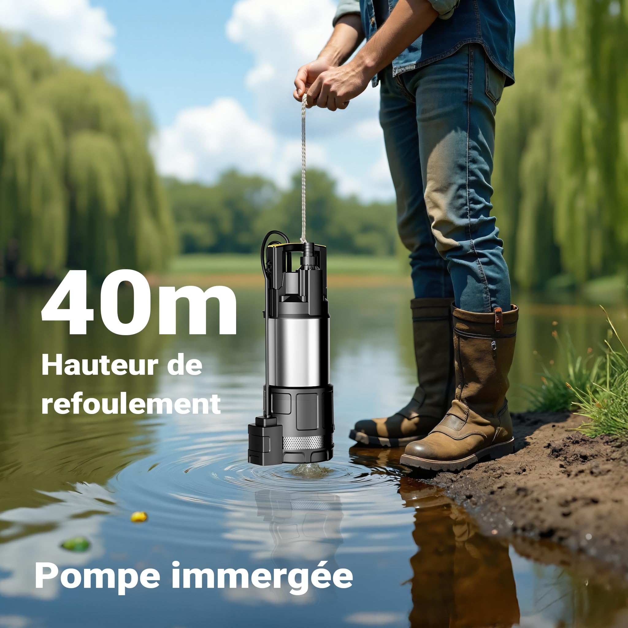 Mini Dompelpomp 25W 1500L/u Zwart - Waterpomp voor Vijver, Fontein, Aquarium, Zwembad... | bol
