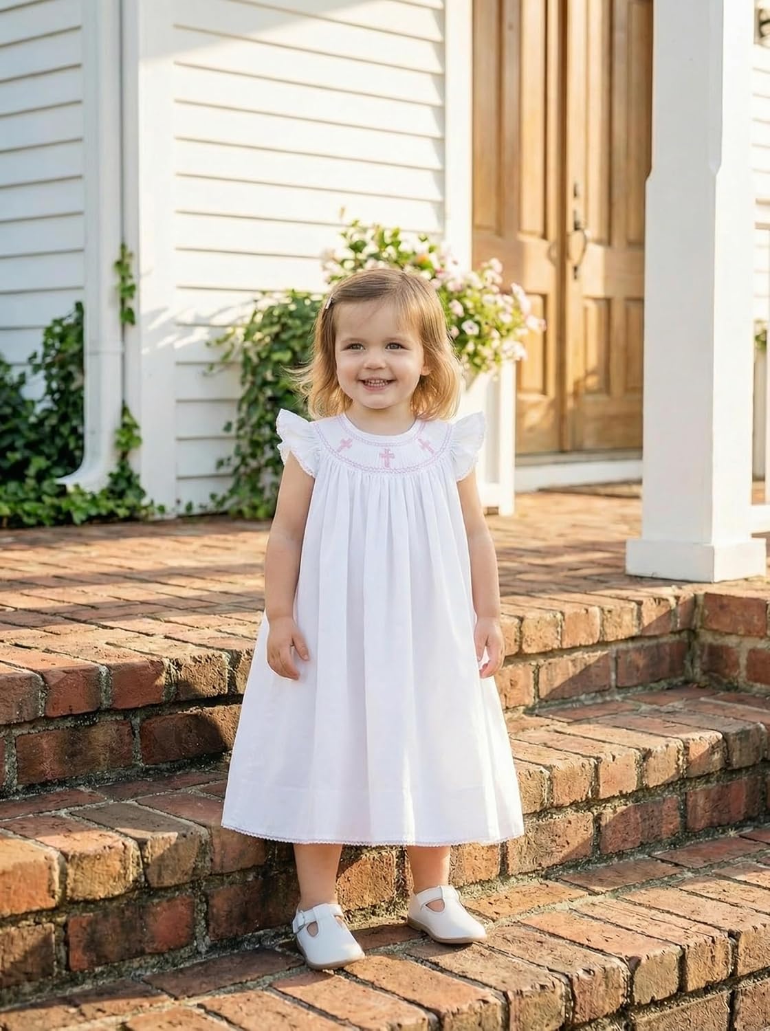 Lil cactus Baby and Girls Smocked Bishop Dress