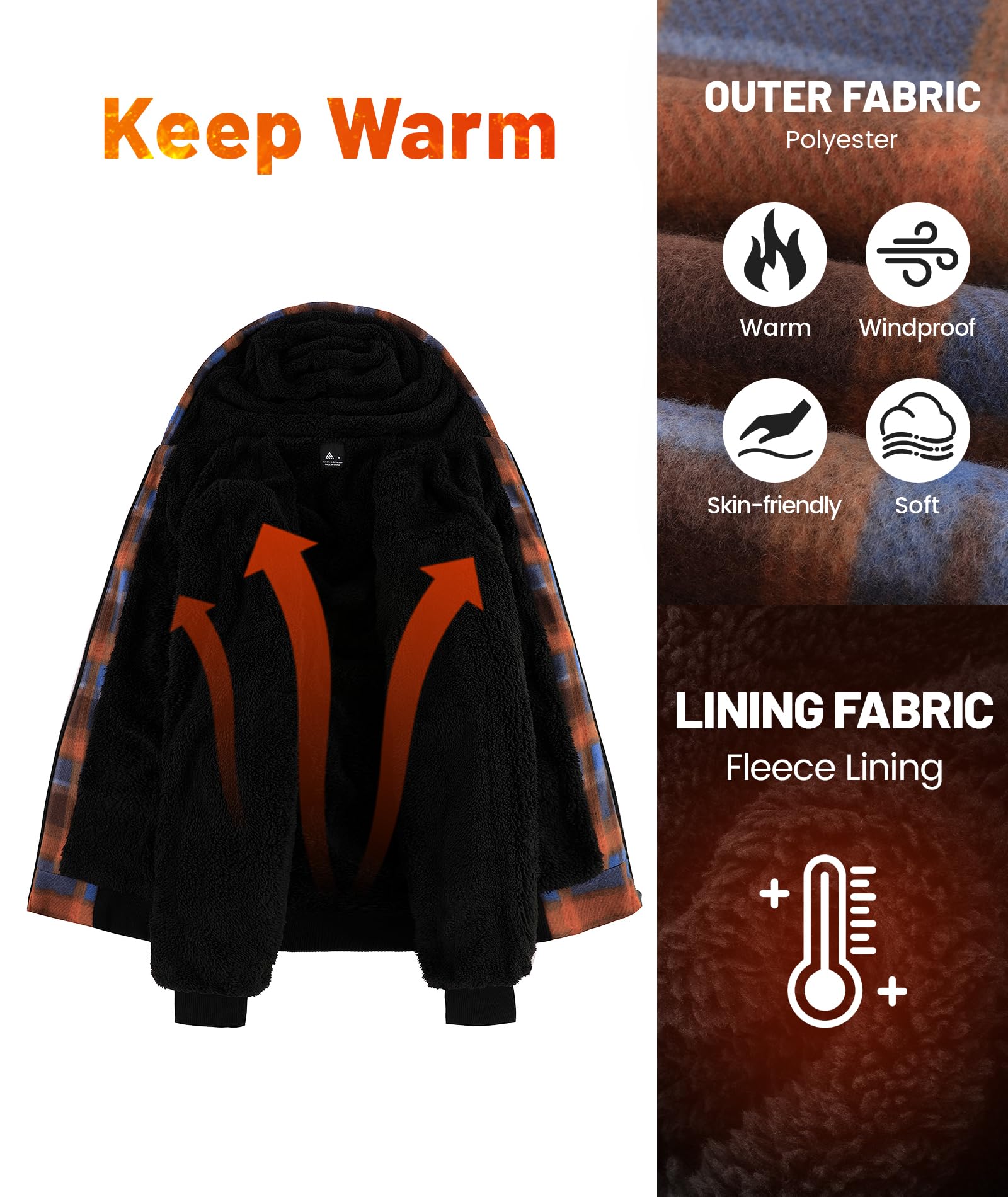 geeksport geeksport geeksport geeksport Felpa da Uomo con Cappuccio e Full Zip Fleece Hoodies for Men Sportive Inverno