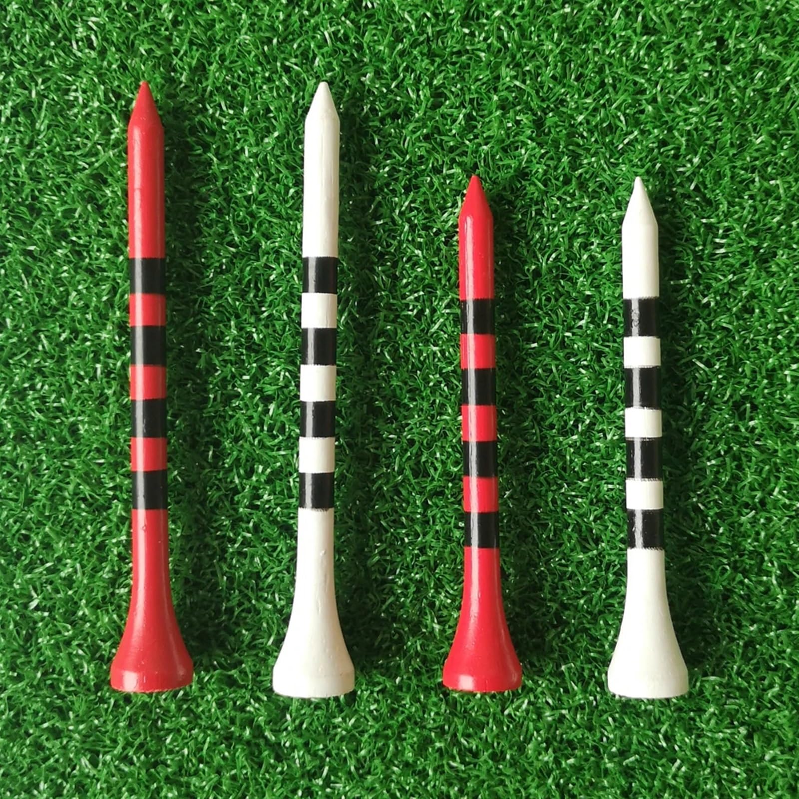 Golf Tee 100 Teile/Paket Golf-Tees Aus Holz 4 Schwarz Streifen Weiß Schwarz FüR Einen Idealen Abschlag