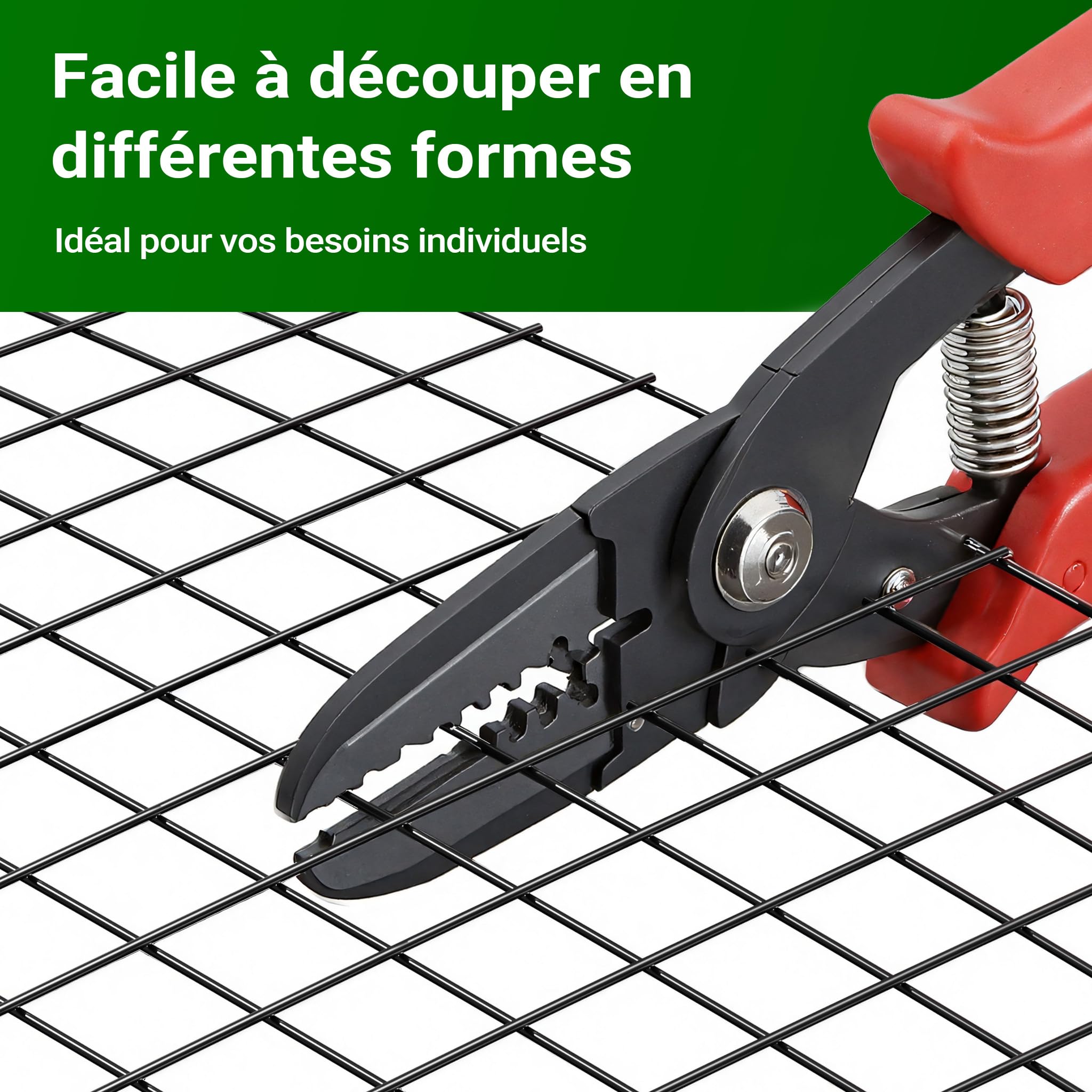 Wiltec Fil de grillage Noir à mailles carrées 12 x 12 mm - 25 m x 50 cm - en Acier galvanisé revêtus par PVC - Rouleau Clôture pour Volière Clapier Jardin Sylviculture Agriculture