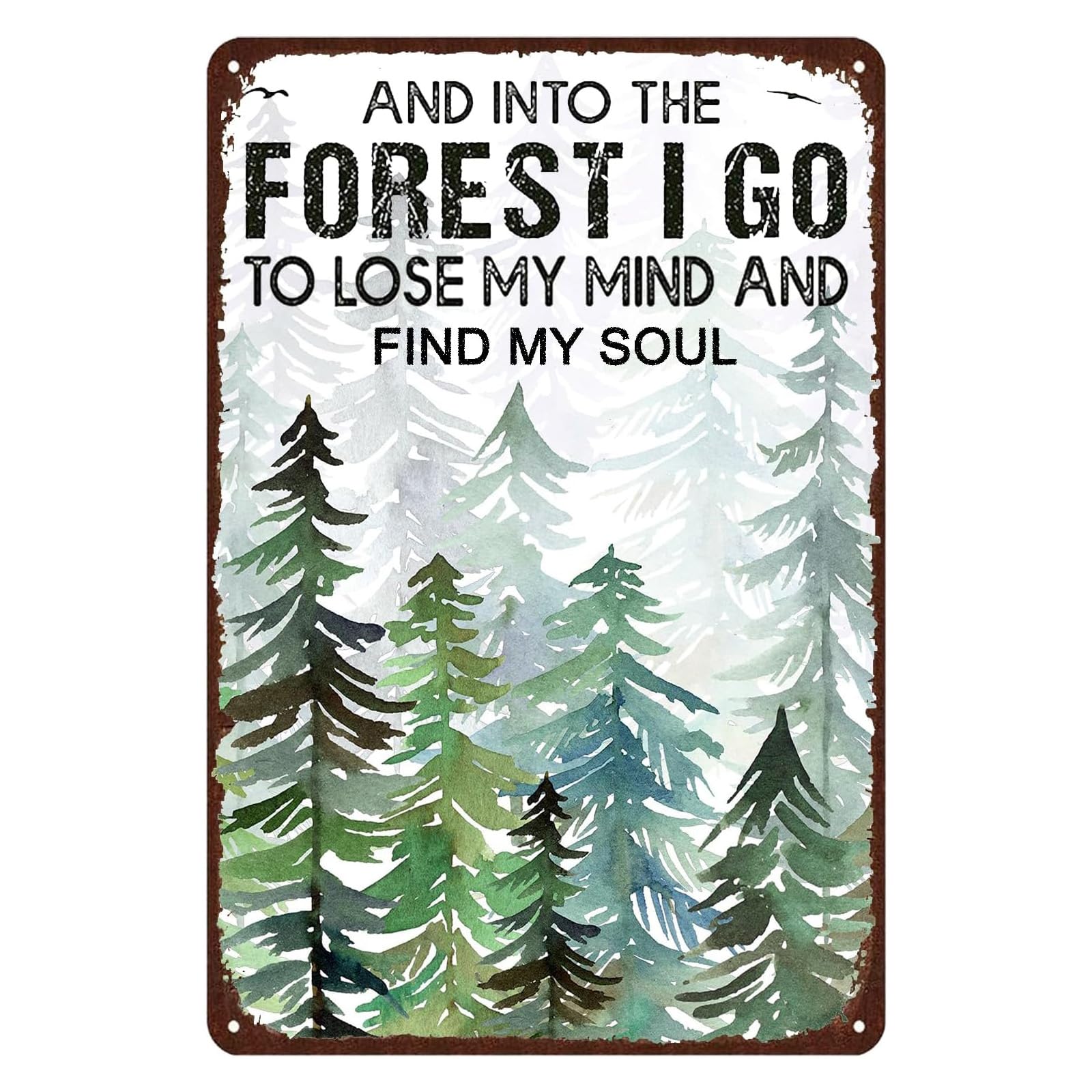 Outdoor Hiking Mood Vintage Metal Sign Nature Healing Quote Creative Wall Decor for Home Cafe Bathroom Leisure Area 8x12 Inch
