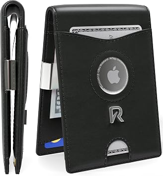 Ronyxet Slim Wallet for Men with AirTag Pocket - RFID Blocking Money Clip Mens Wallet, Minimalist Credit Card Holder, Front Pocket Bifold - Gift Box Included