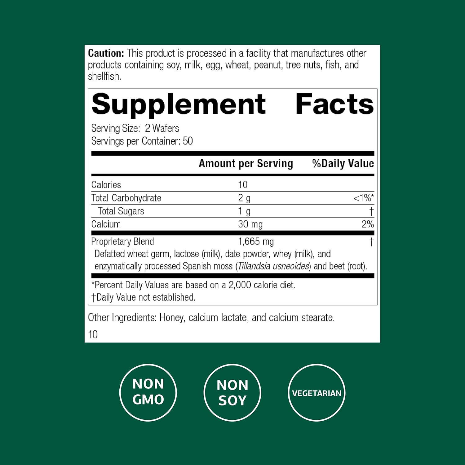 Standard Process Zymex Wafers - Supplement for Digestive & Gut Health - Provides pH & Intestinal Tract Support - Vegetarian & Non-Soy - 100 Wafers (50 Servings)
