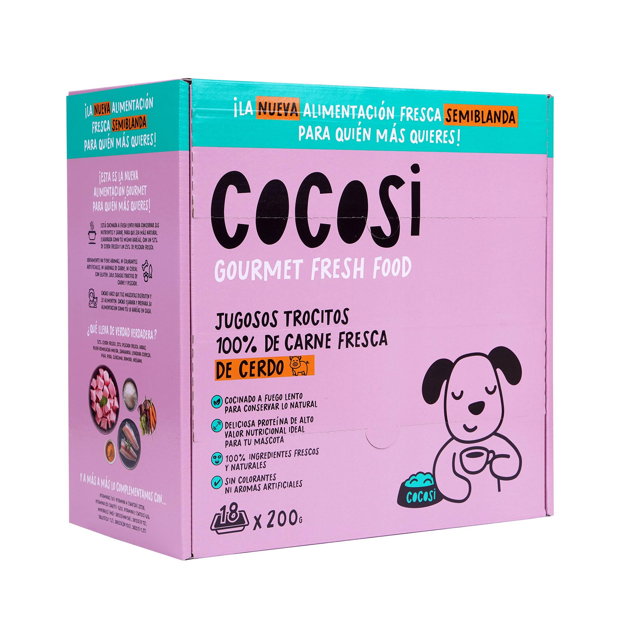 CoCosi Alimento Semiumido per Cani Nutrizione Completa Deliziosa Alta Palatabilità (3.6 KG, Gusto Maiale)