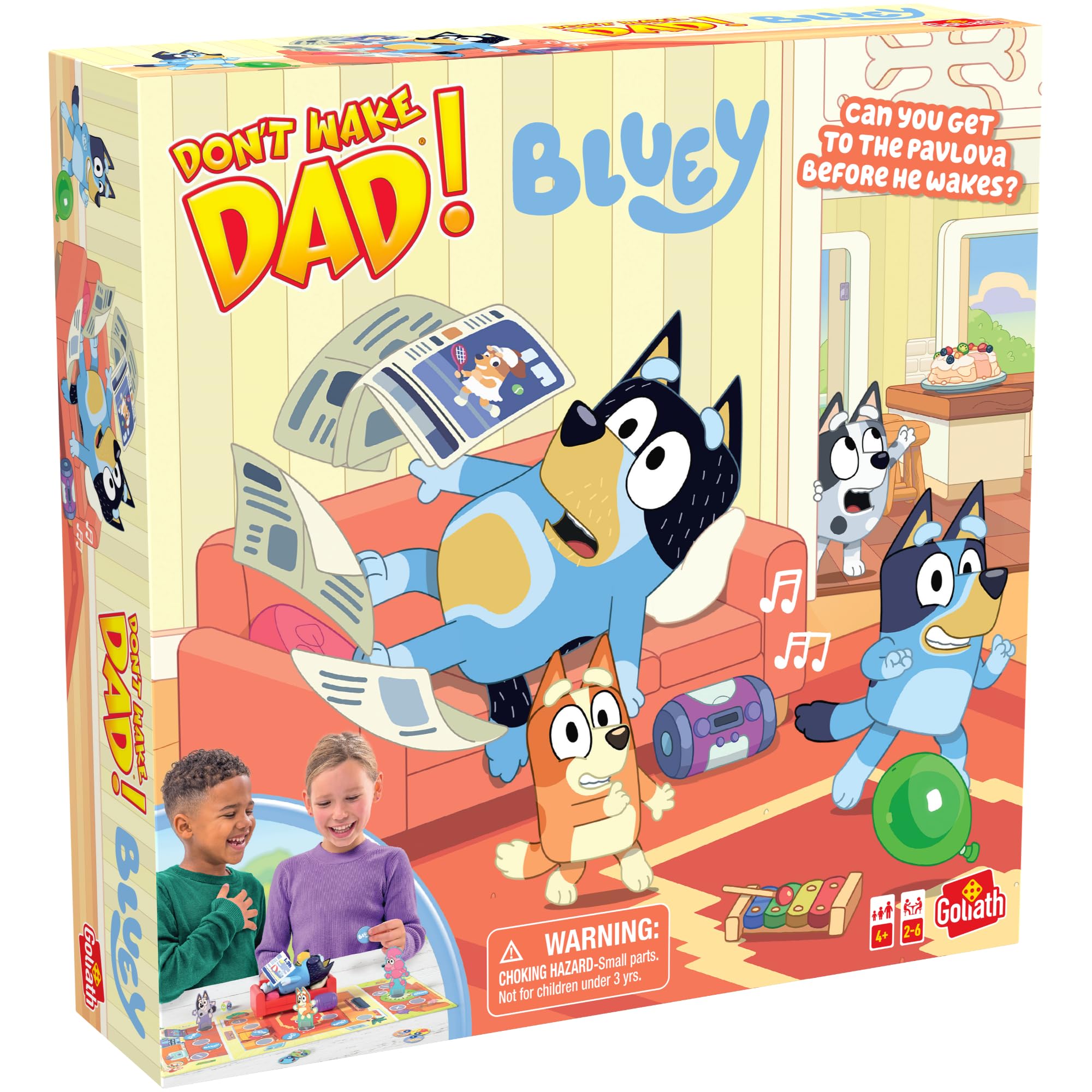 Goliath Don't Wake Dad! Bluey Edition - Sneak Past Bandit and Grab a Piece of Pavlova Before He Wakes Up! For 2-6 players