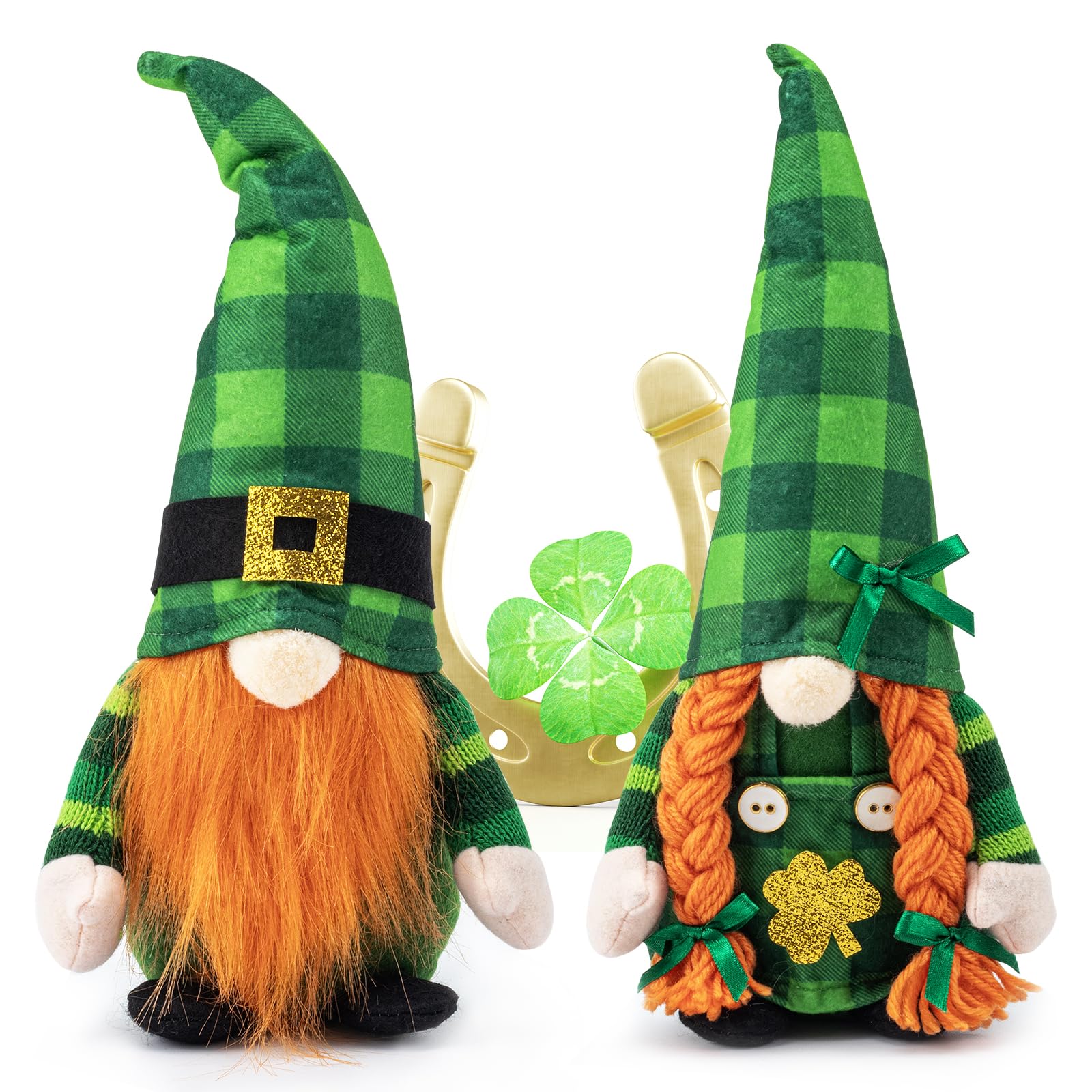 AinDen St Patricks Day Gnomes Decor Saint Patricks Day Leprechaun Plush Decorations for Home Irish Stuffed Gnome Doll