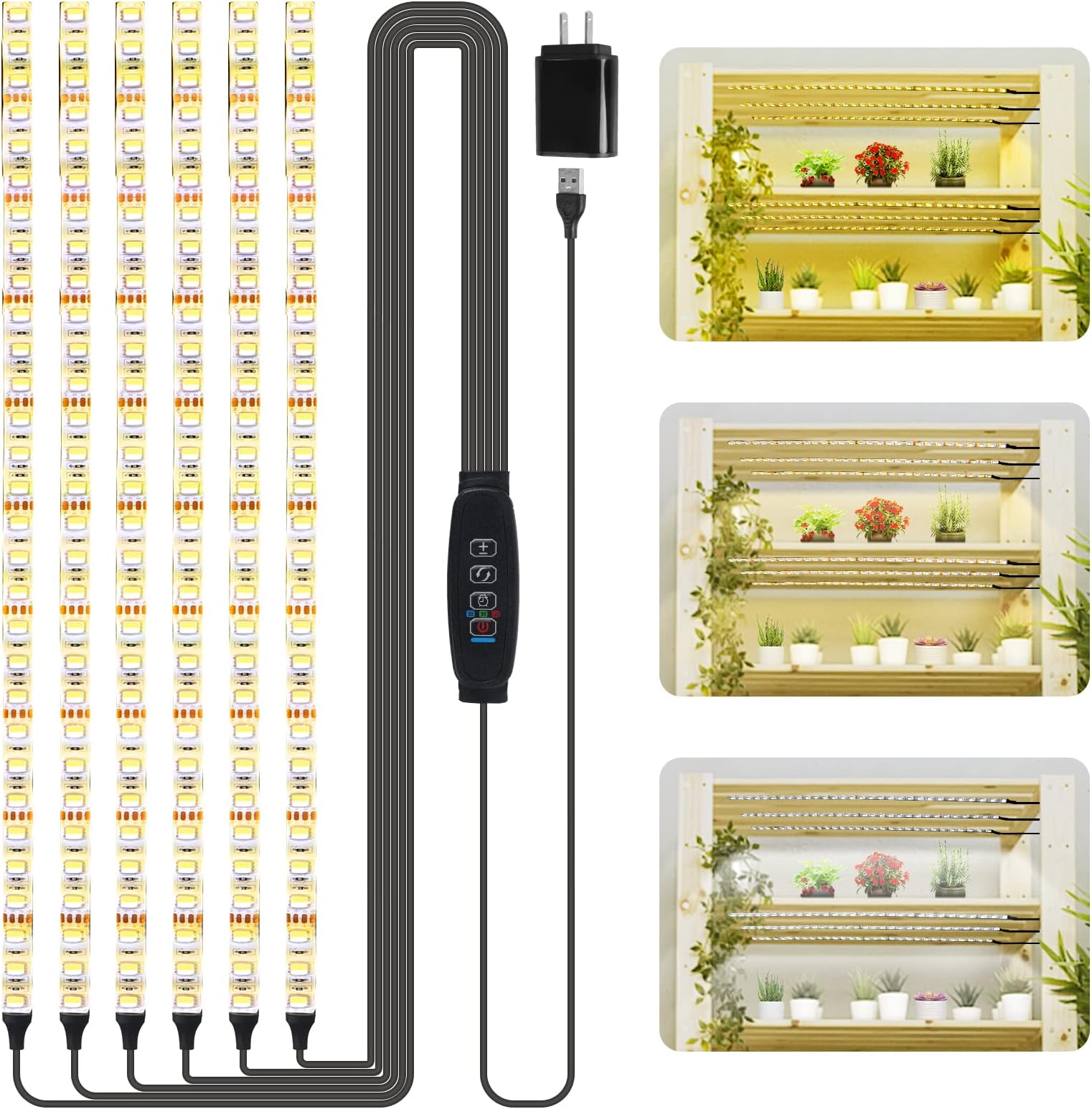 Amazon.co.jp: YoKiStar 植物育成ライト LED 植物ライト 1セット4本 10段階調光 室内栽培ランプ 観葉植物育成 ...
