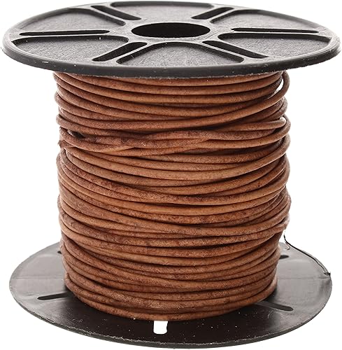 The Beadsmith Cordón de cuero, negro, carrete de 0.059 in, 25 yardas, 75.0 ft, tanga de cuero indio ideal para trenzar, cuentas, collares, cordones