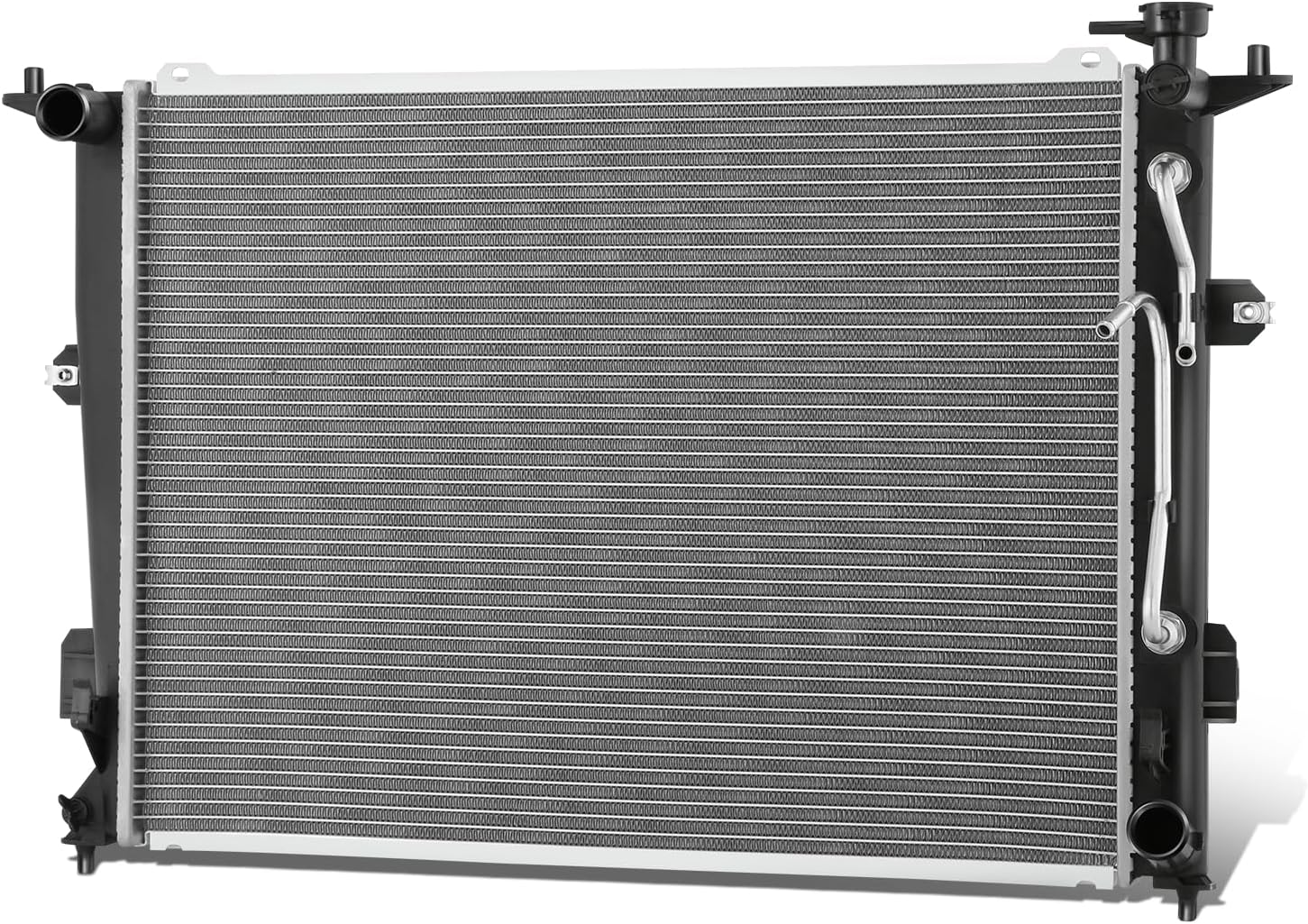 Auto Dynasty Radiator Compatible with 2011-2016 Equus, DPI 13472 Aluminum Automotive Replacement Engine Radiator with TOC, 1-3/8'' Inlet Outlet, Natural Black/Metallic