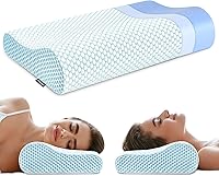 Polovo Memory Foam Cervical Pillow: Ergonomic Contour Neck Support for Side, Back & Stomach Sleepers - Relieves Neck & Shoulder Pain