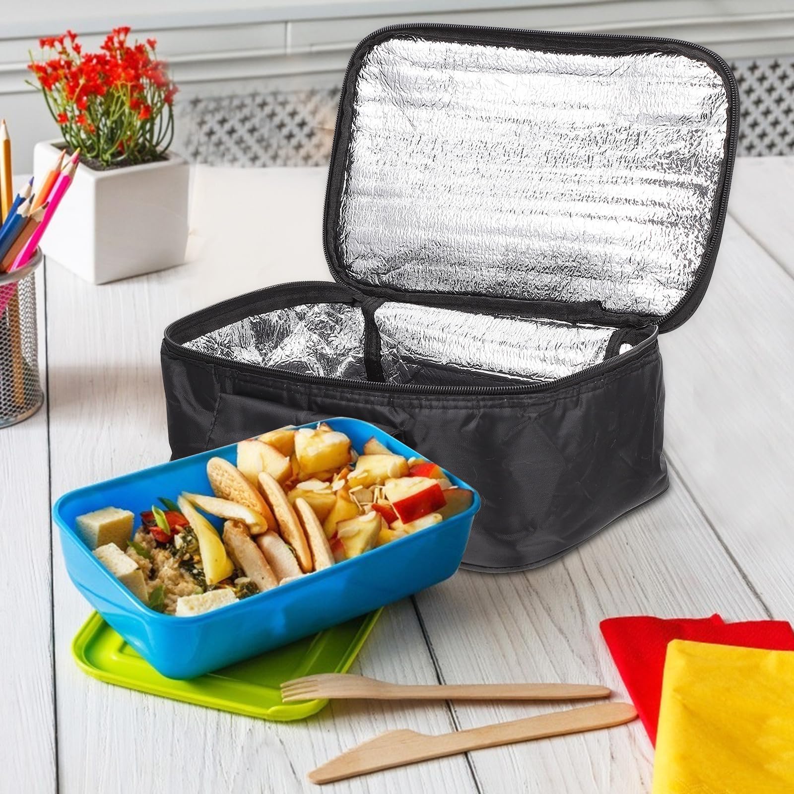 Bolsa Térmica para Almuerzo Aislamiento de Aluminio y Tela Oxford, Bolsa Portátil para Alimentos y Comida para Llevar, para Parques y Comidas Casa