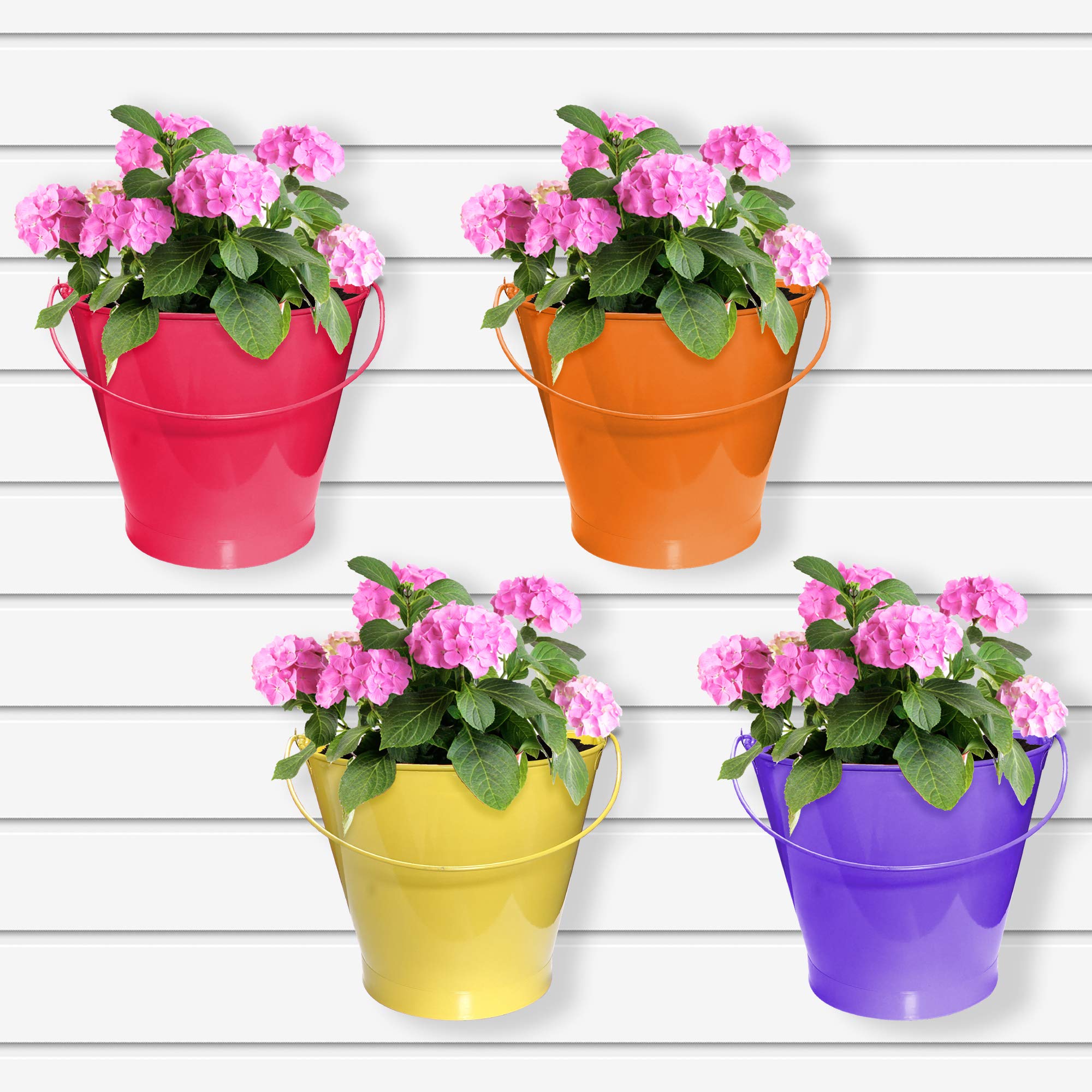 TrustBasket Scuttle Planter (Set of 4) - Wall Hanging Planter,Indoor/Outdoor Use, Home Decor/Garden Decor with Multicolor Planter (B085VJXQS6) Amazon Price History, Amazon Price Tracker