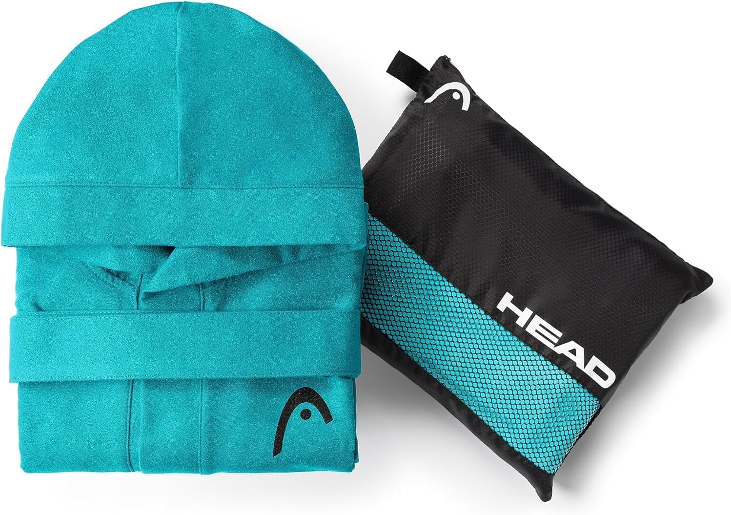 HEAD Active - Peignoir de Bain Femme et Homme Microfibre avec Capuche et Poches