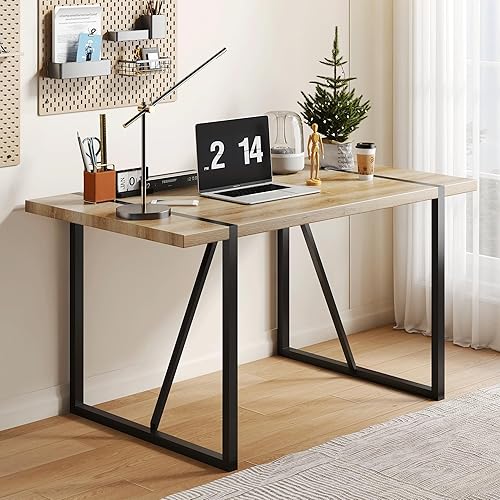 Miniatura 5 de Rustic Rectangular Wood Dining Table for 4 6 Person, with 1.5" Thick Engineered Wood Color Tabletop and Black Metal Legs,Desk for Kitchen Dining