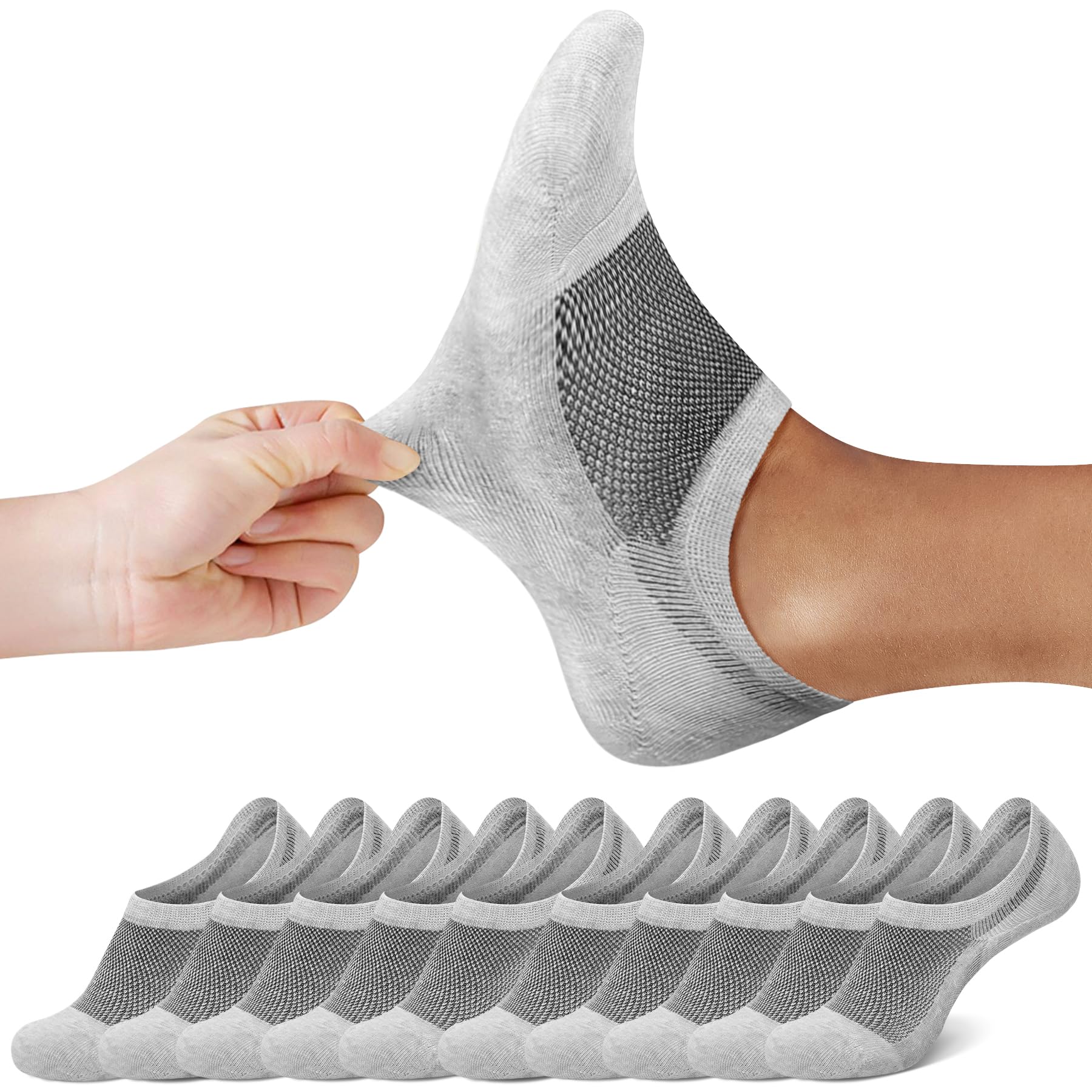 FALARY Sneaker Socken Damen & Herren 10 Paar Füßlinge Sneakersocken Unsichtbare Füsslinge Footies Gr. 35-50