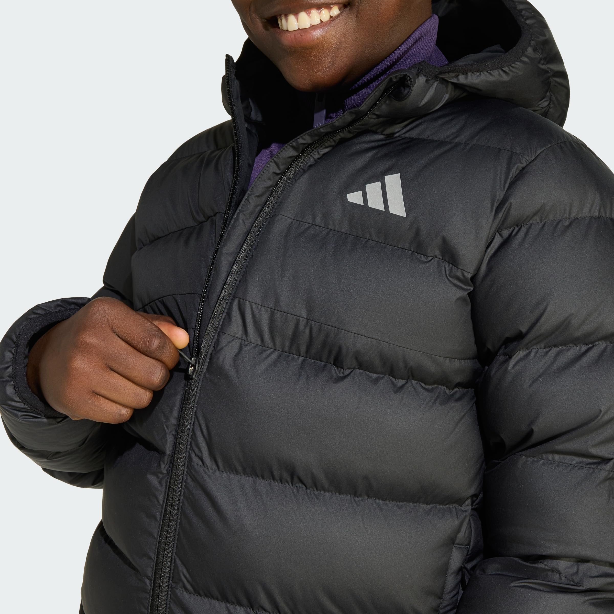 adidas Mixte enfant SYNTHETIC DOWN JACKET, Black/Black/White, 15-16 Years