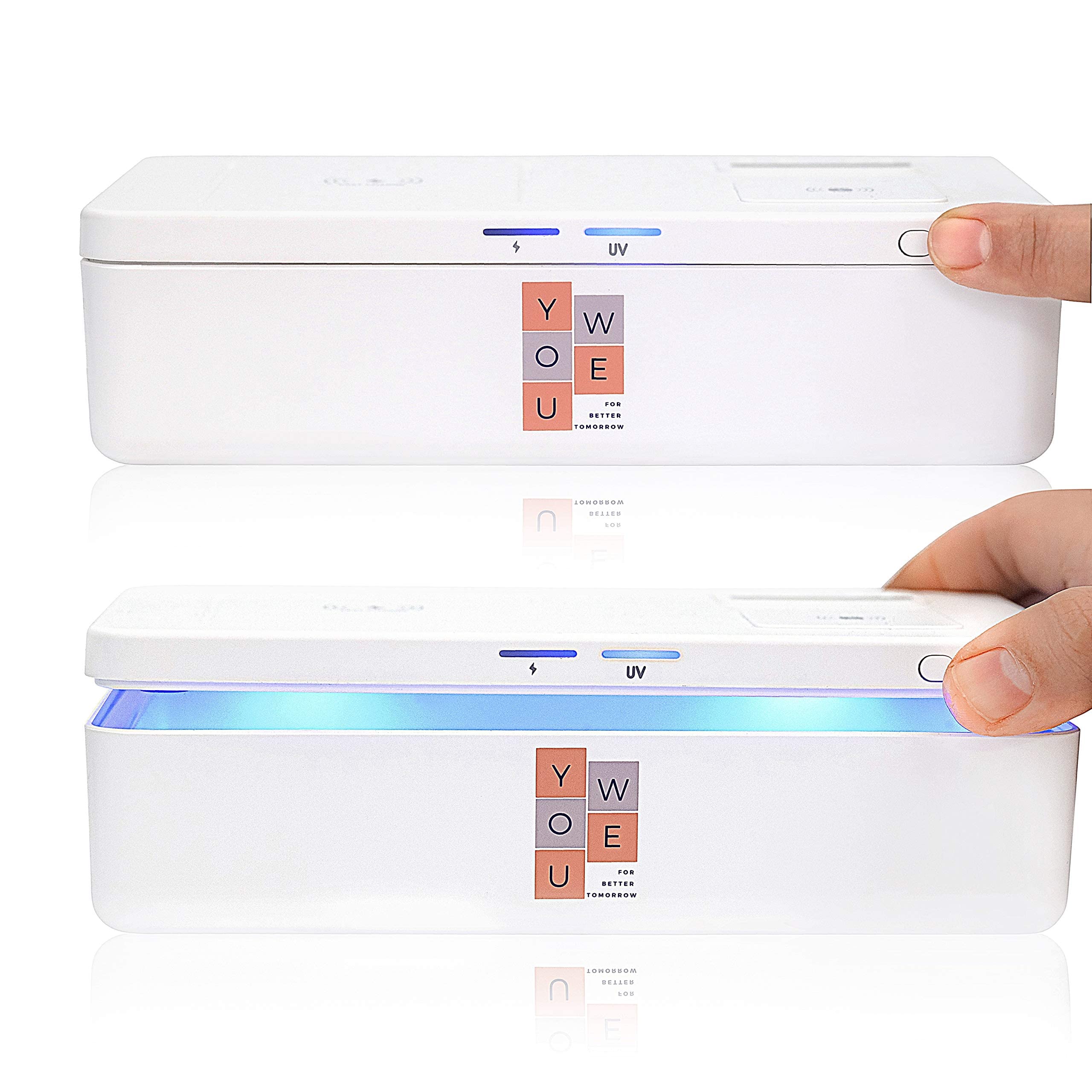 YouWe - Caricabatterie wireless 3 in 1 da 15 W, con sterilizzazione UV, compatibile con iPhone, telefoni Android e AirPods abilitati Qi
