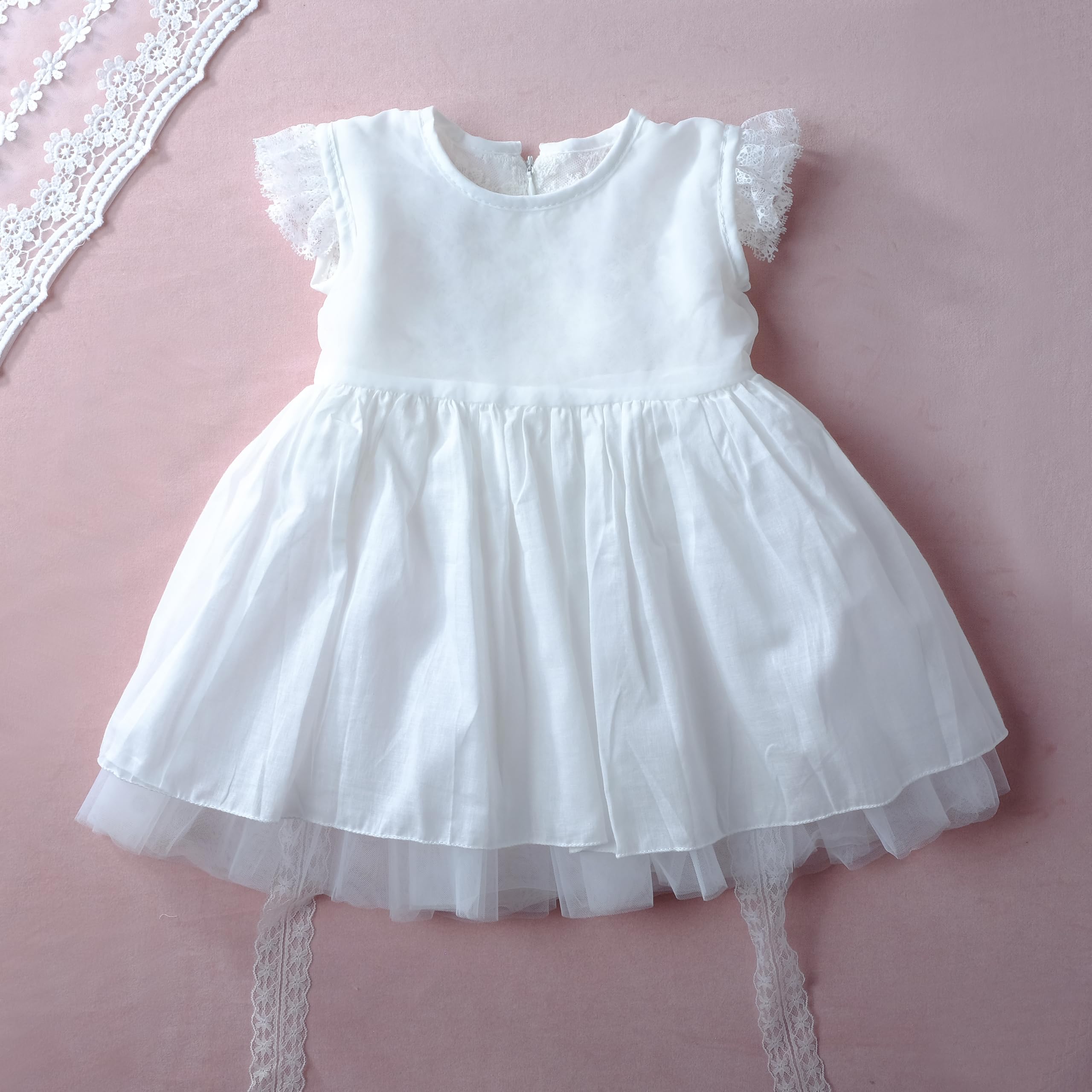 Festkleid Mädchen für Hochzeit, Taufe, Geburtstag & besondere Anlässe – Elegantes Anlasskleid mit Spitze für Blumenmädchen