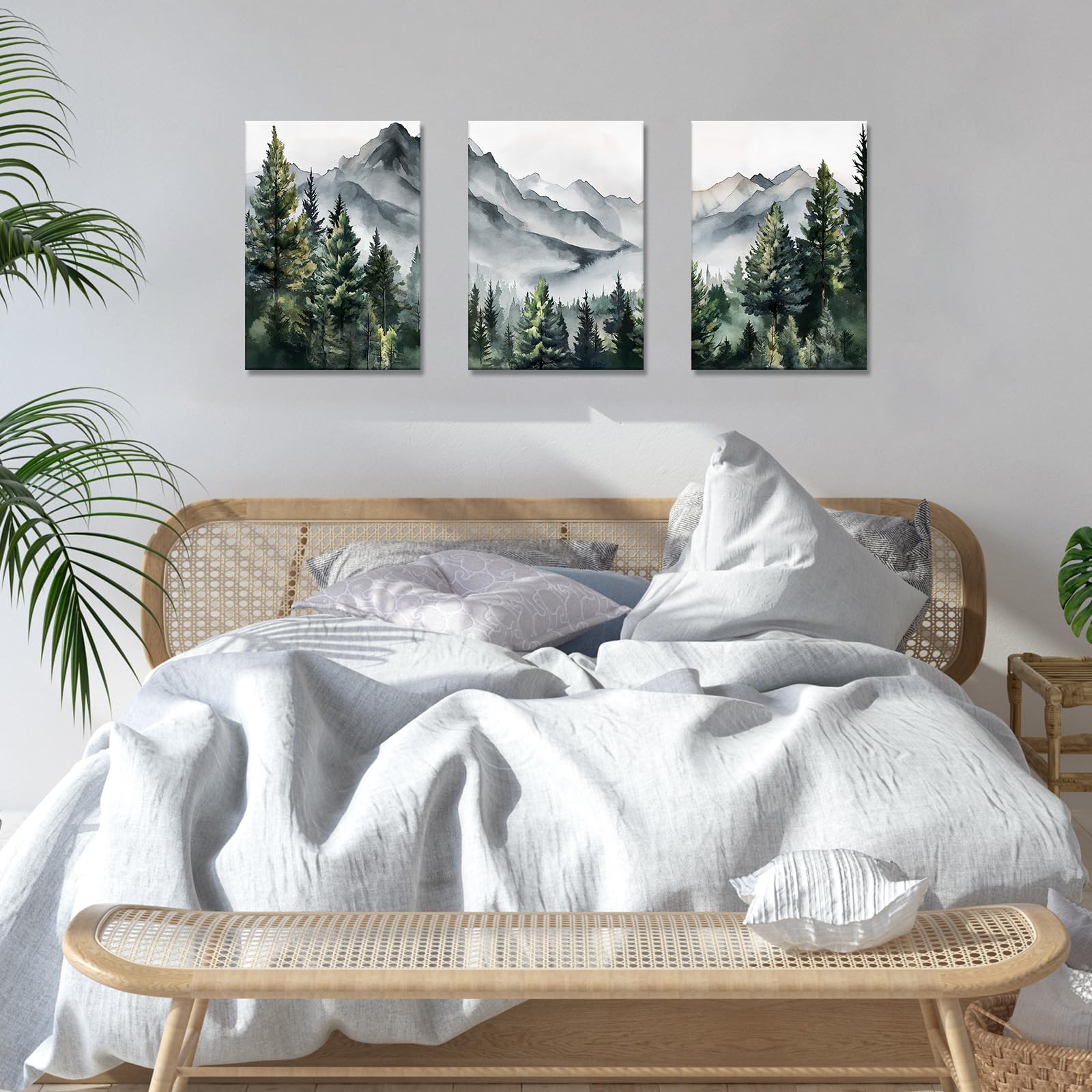 Abstract Mountain Art Prints - 3 Panel Canvas Wall Decor -4