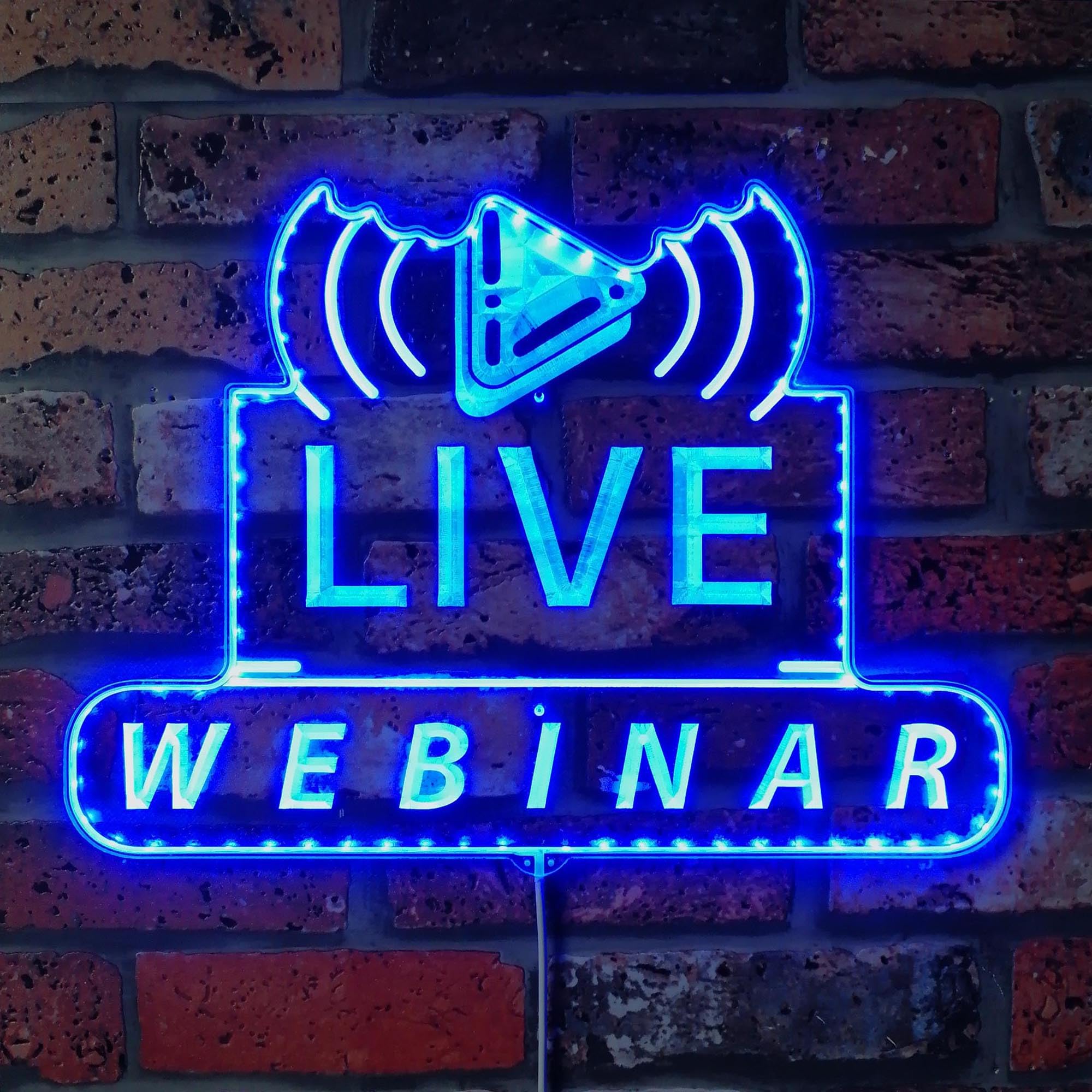 ADVPRO Live Webinar On Air RGB Dynamic Glam LED Sign - Cut-to-Edge Shape - Smart 3D Wall Decoration - Multicolor Dynamic Signage st06s66-fnd-i0236-c