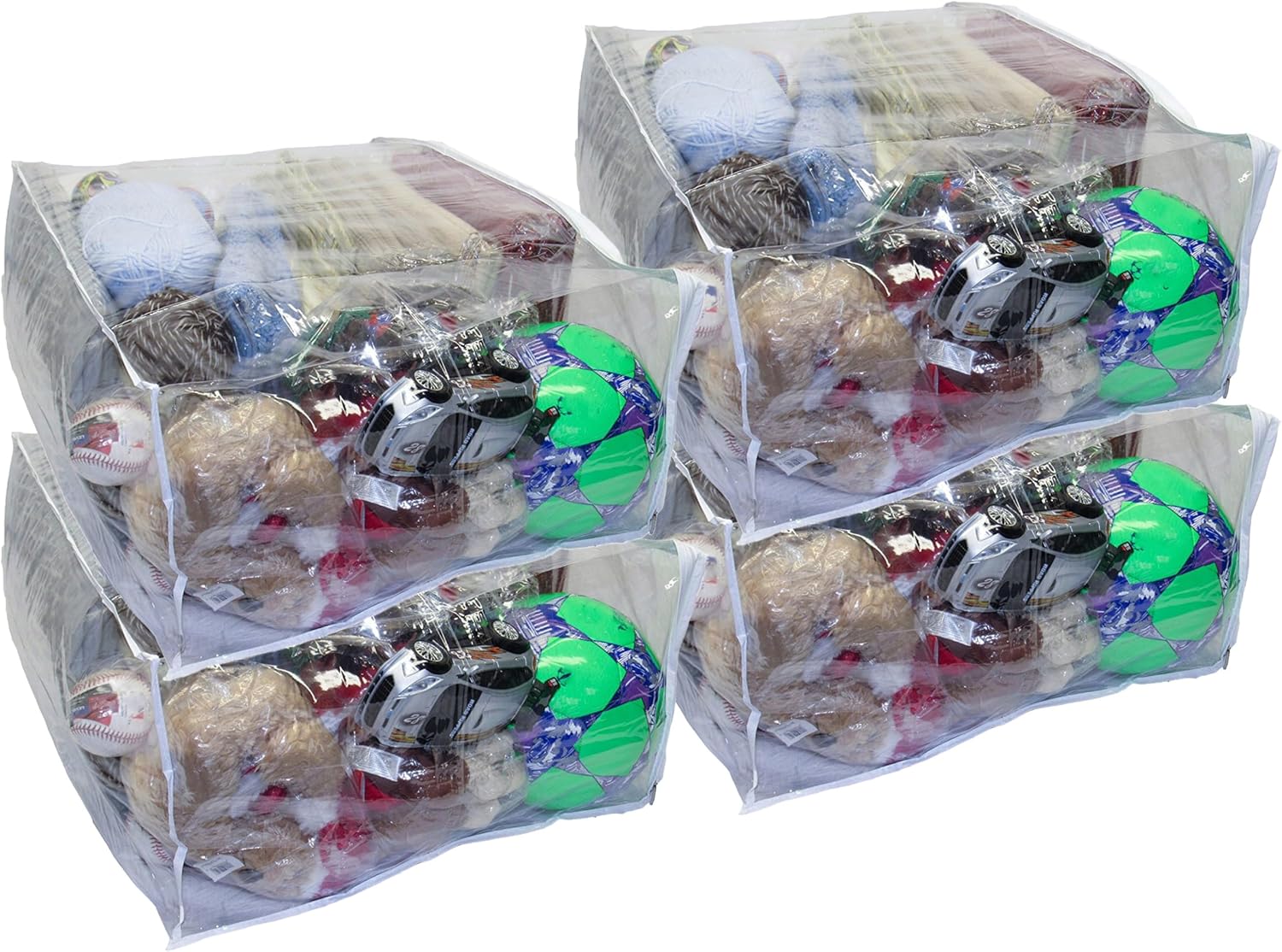 10-Pack Jumbo Heavy Duty Vinyl Zippered Storage Bags (Clear) for Sweaters, Blankets, Comforters, Bedding Sets and Much More! (24" x 20" x 11")