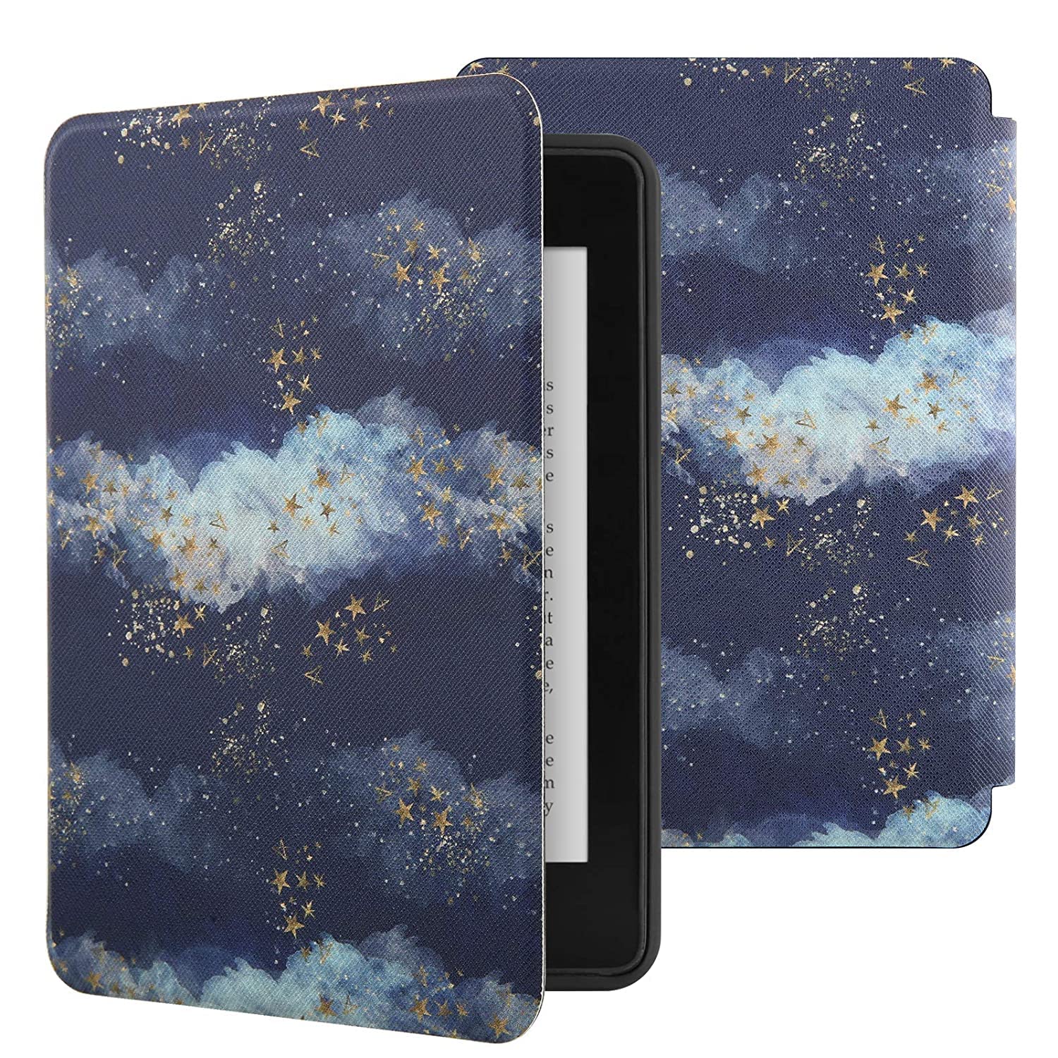 SwooK Classic Printed Magnetic Flip Cover Case for 6.8" Kindle Paperwhite 11 11th Generation 2021 / Kindle Paperwhite Signature Edition Soft Back Flip Cover Case (Dark-Aesthetic)