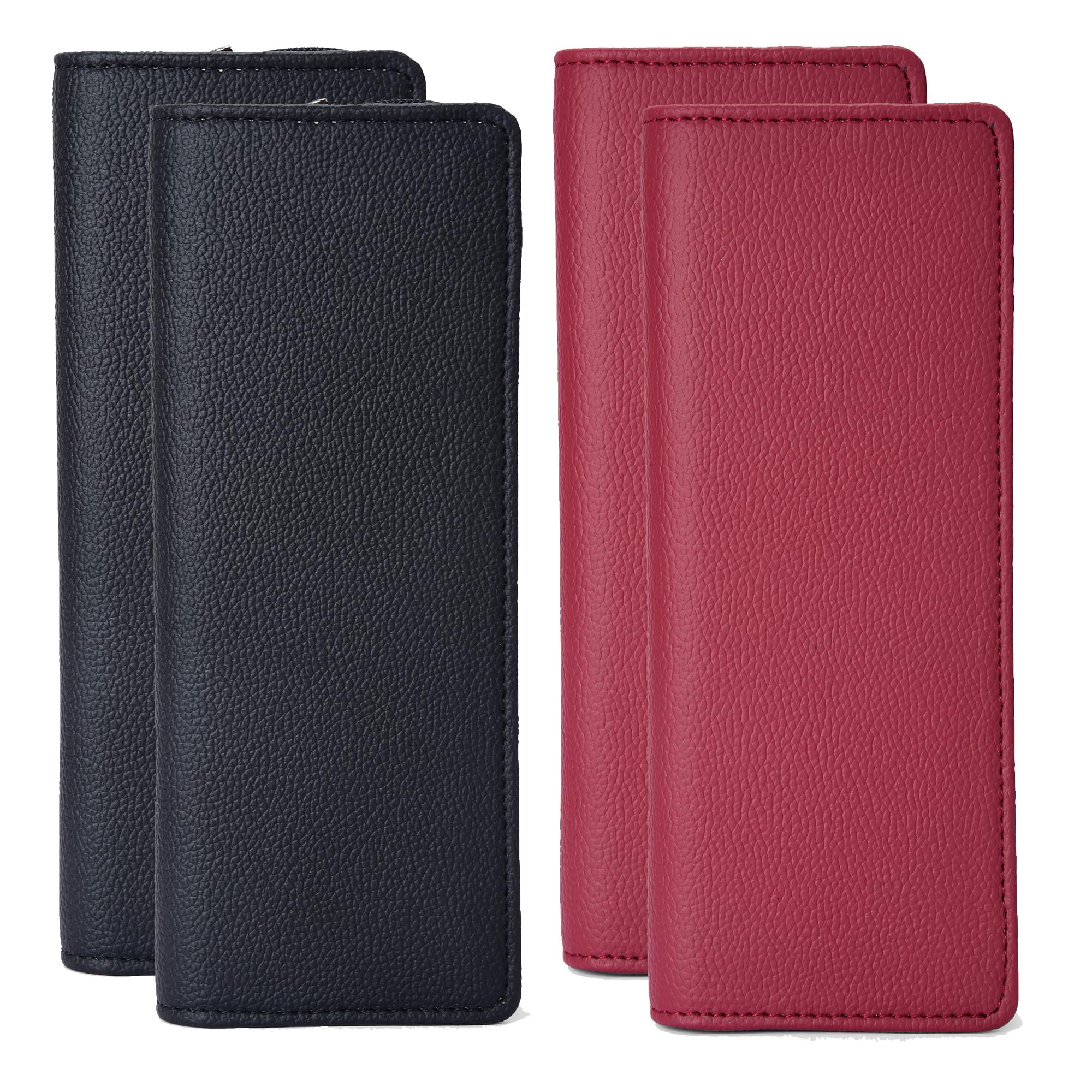 PU Leather Key Pouch Size 22.50cm Pack of 4 Key Pouch case Wallet Keychain Key Pouch Holder Men & Women Durable Bank Locker Colour (Blk-Ch)-image-1