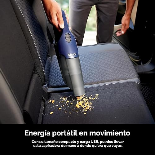 Miniatura 8 de Shark Aspiradora de mano Cyclone PET con herramienta para hendiduras de 8 pulgadas, succión HyperVelocity, azul marinogris, CH701
