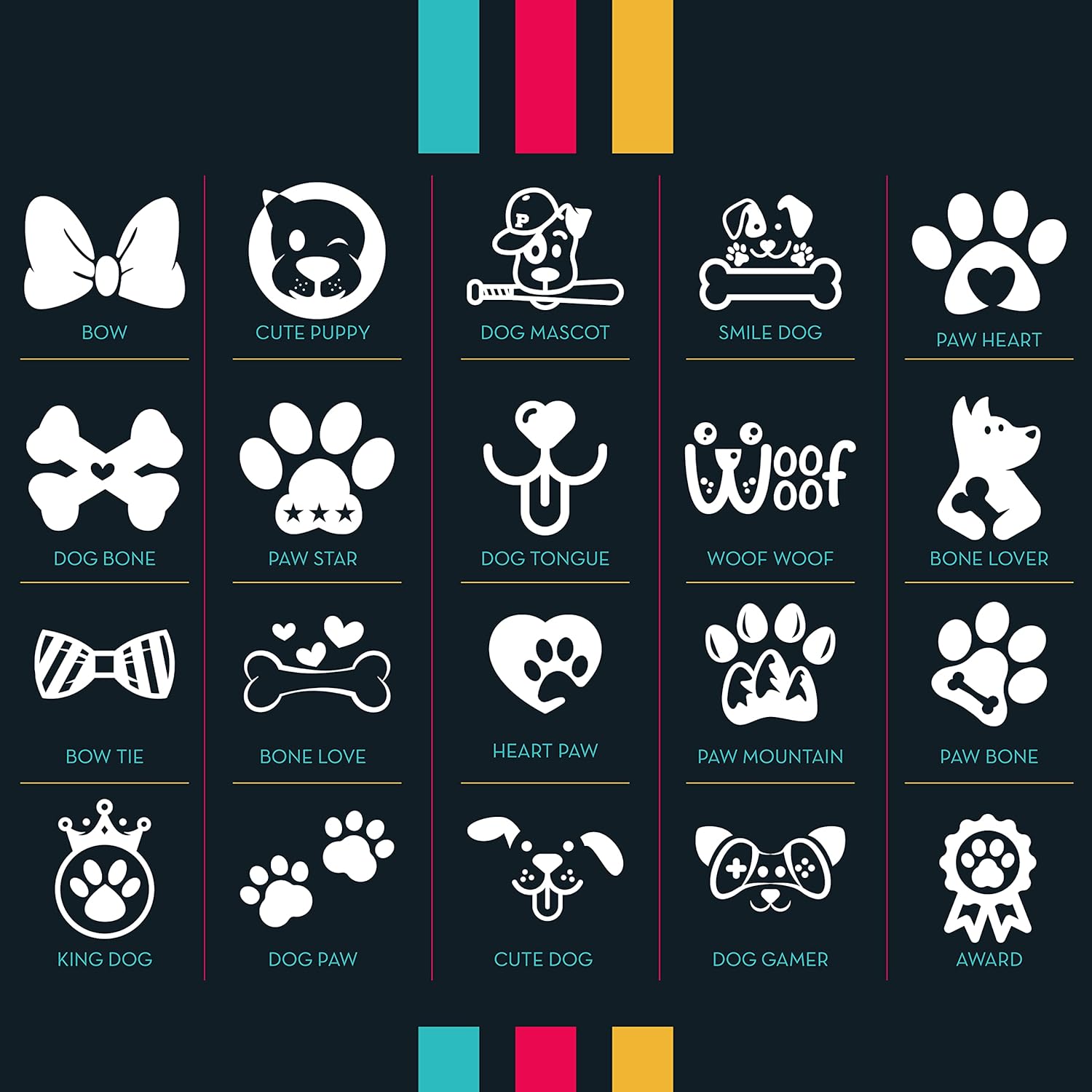 Stainless Steel Engraved Pet ID Tags for Dogs - 4 Color & 5 Shape Options, Up to 7 Lines, Personalized w/ 20 Icons, Name, Address, Phone Number #Bone : Pet Supplies