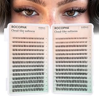 Wispy Eyelash Clusters 280Pcs 3D Effect Natural Fluffy Lashes | 0.03mm Thin Invisible Band,336pcs DIY Eyelash Extensions Individual Lashes False Eyelashes Beginner-friendly,Wide Band 8-16mm