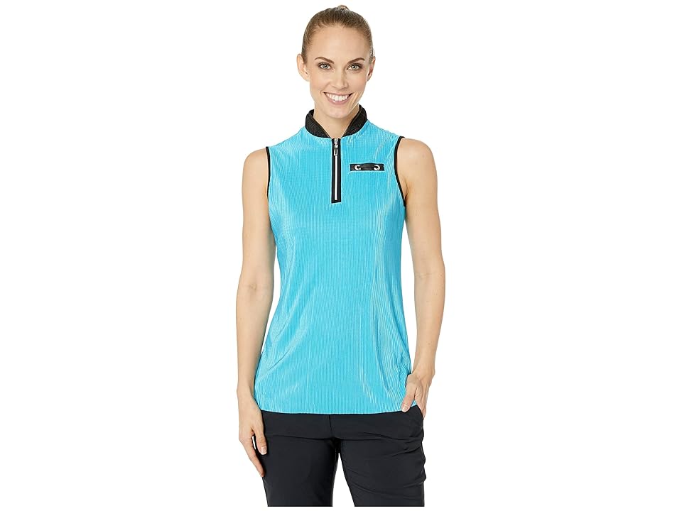 

Jamie Sadock Crunchy Sleeveless Top (Cyan) Women's Clothing