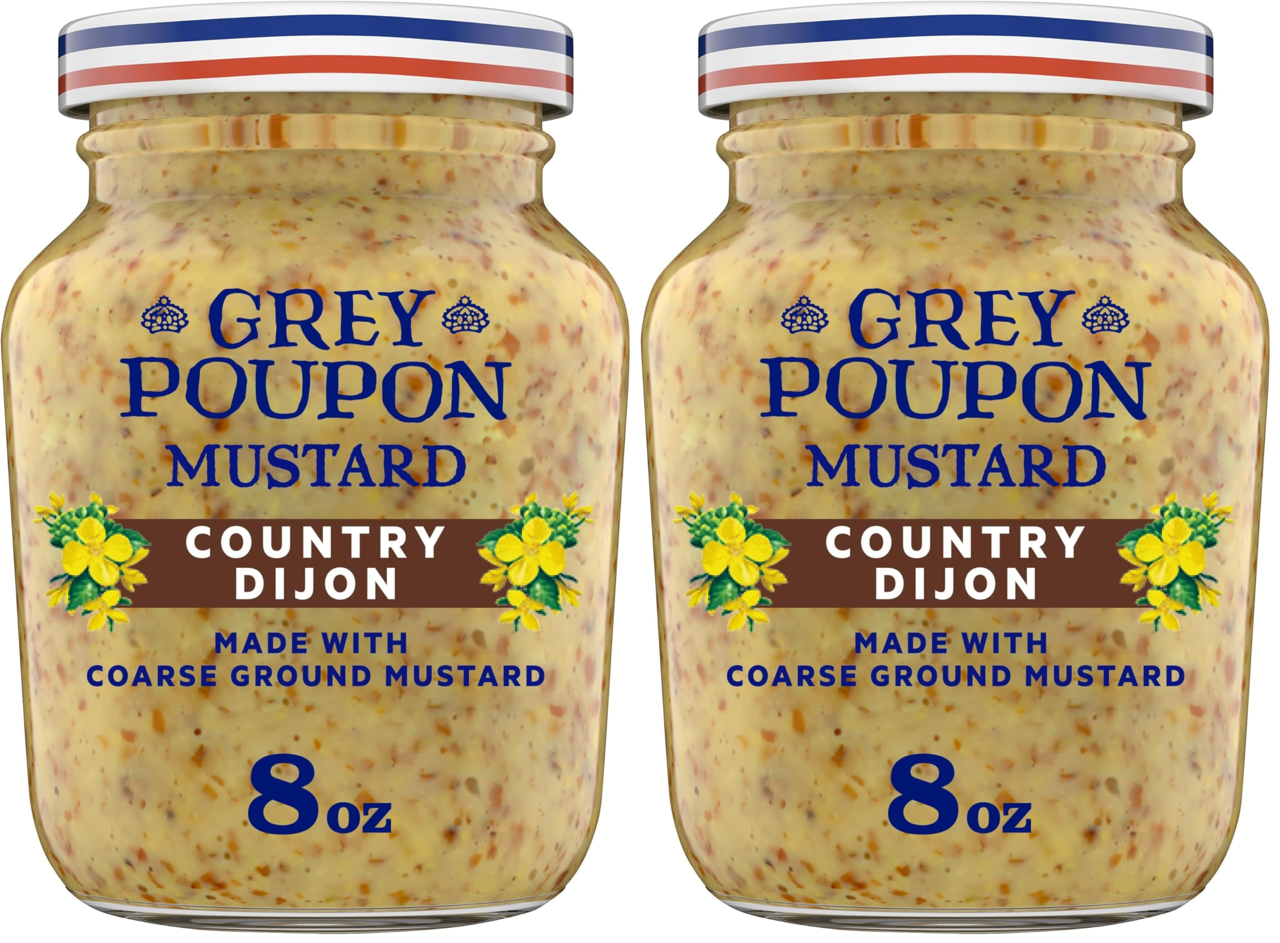 Grey Poupon Country Dijon Mustard (8 oz Jar) (Pack of 2)