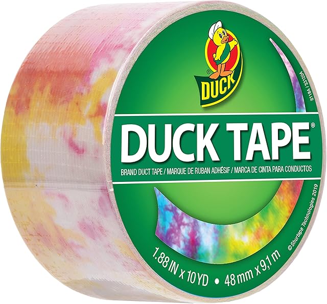 Duck Tape Pattern Colours Tie Dye. Arts & Crafts, DIY, Crafts, Gift Wrapping, Decorative, Scrapbook, Scrapbooking, Bullet Journal, Planner, Party, Festivals, Decoration - 48mm x 9.1m