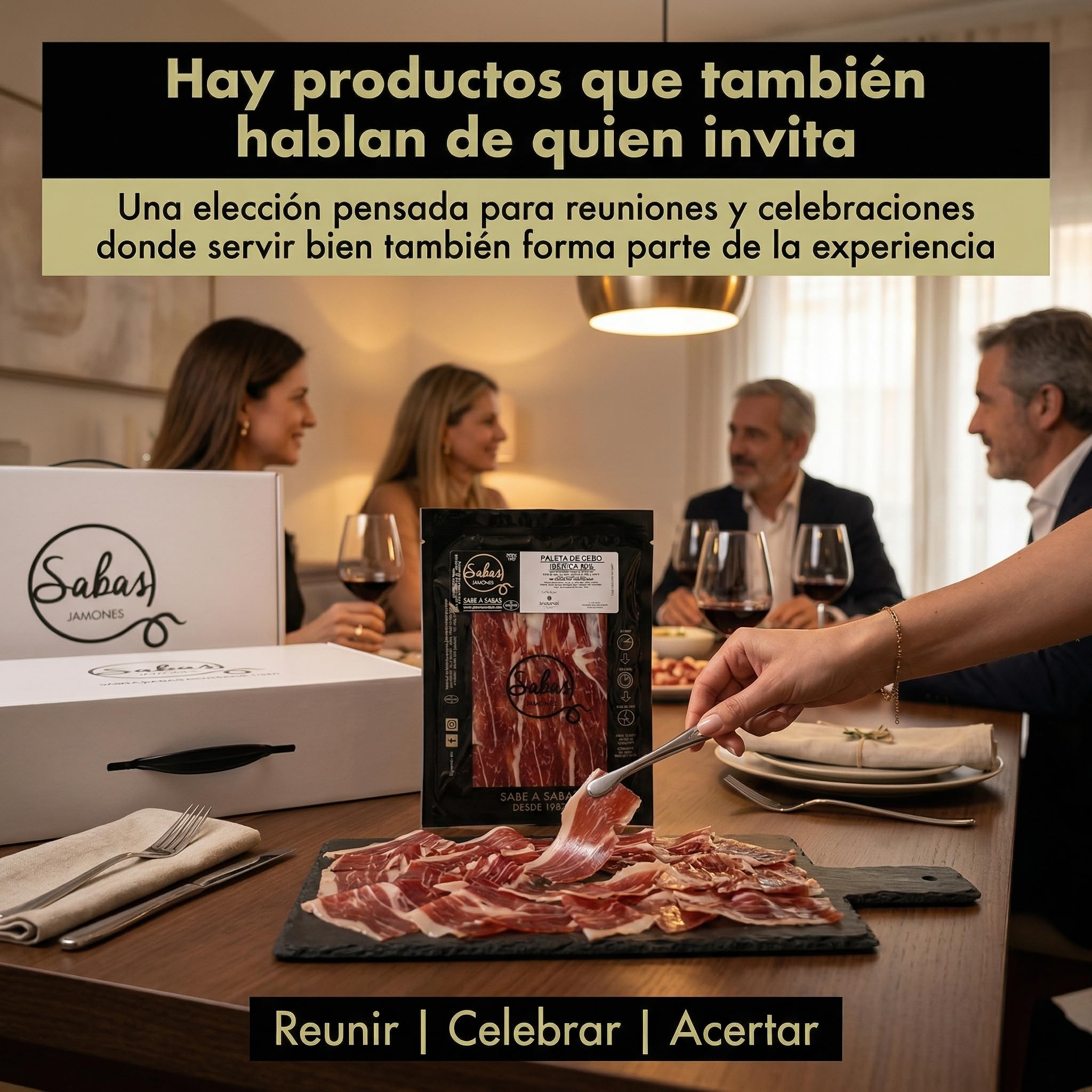 Paleta Iberica Cebo 50% Loncheada a Cuchillo 10 Sobres de 100 g Maletin | Incluye 2 taquitos, 1,2 kg totales, curacion 22 meses, envasado al vacio, sin gluten; aperitivo y tapas