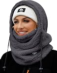 Masque de ski en polaire Balaclava pour hommes Femmes Masques de visage d'hiver Écharpe à capuche à capuchon anti-vent Chapeau temps froid Cou Warmer