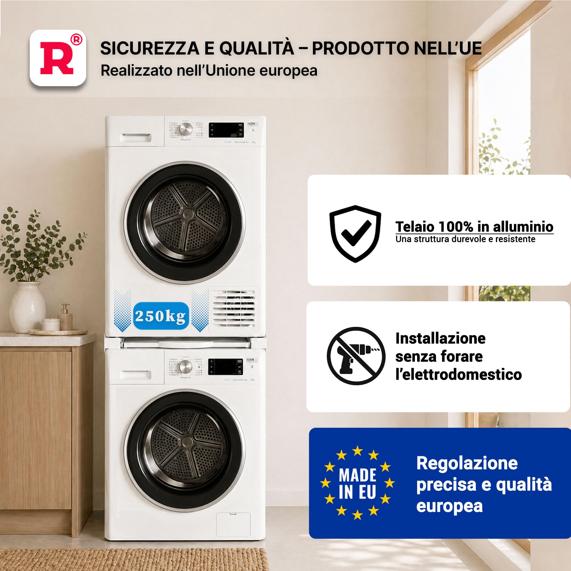 ROLLER Kappatos Kit Sovrapposizione Premium, Ripiano Estraibile, 250 kg