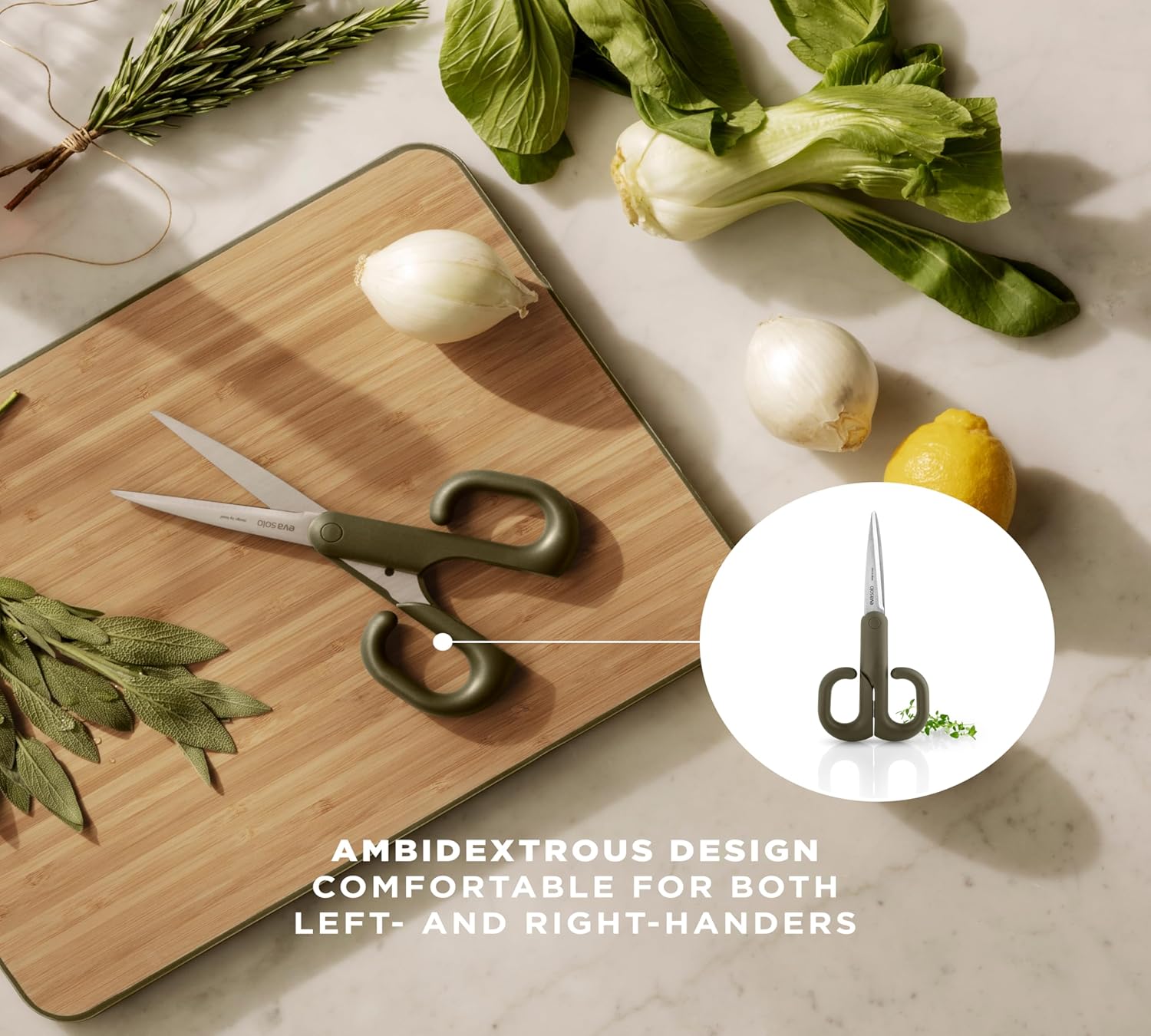 EVA SOLO | Green Tool Kitchen Scissors | Designed for use by both left-handers and right-handers | Danish Design & Functionality | Tools Kitchen Gadgets & Accessories